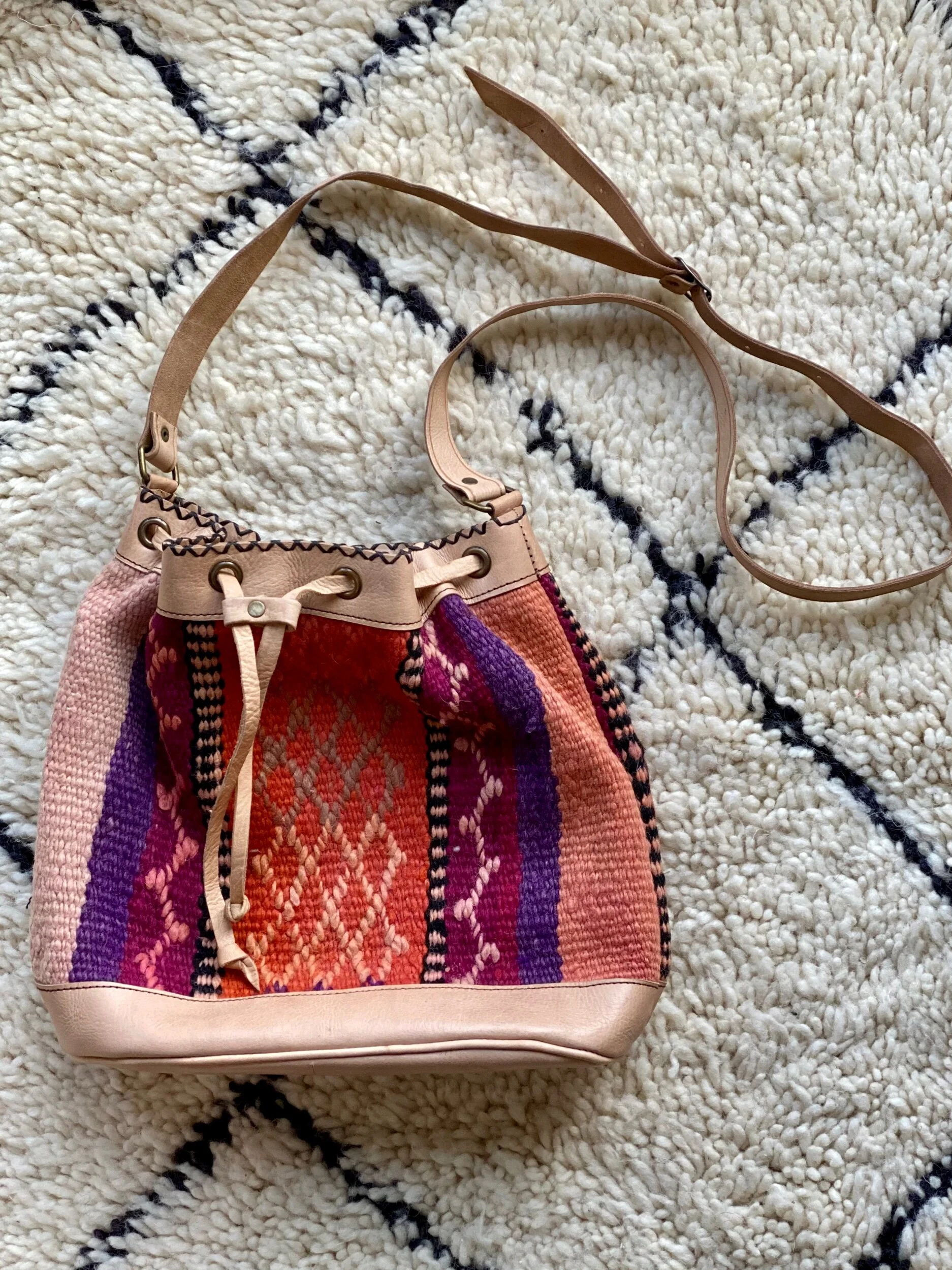 Moroccan Rug Bucket Bag