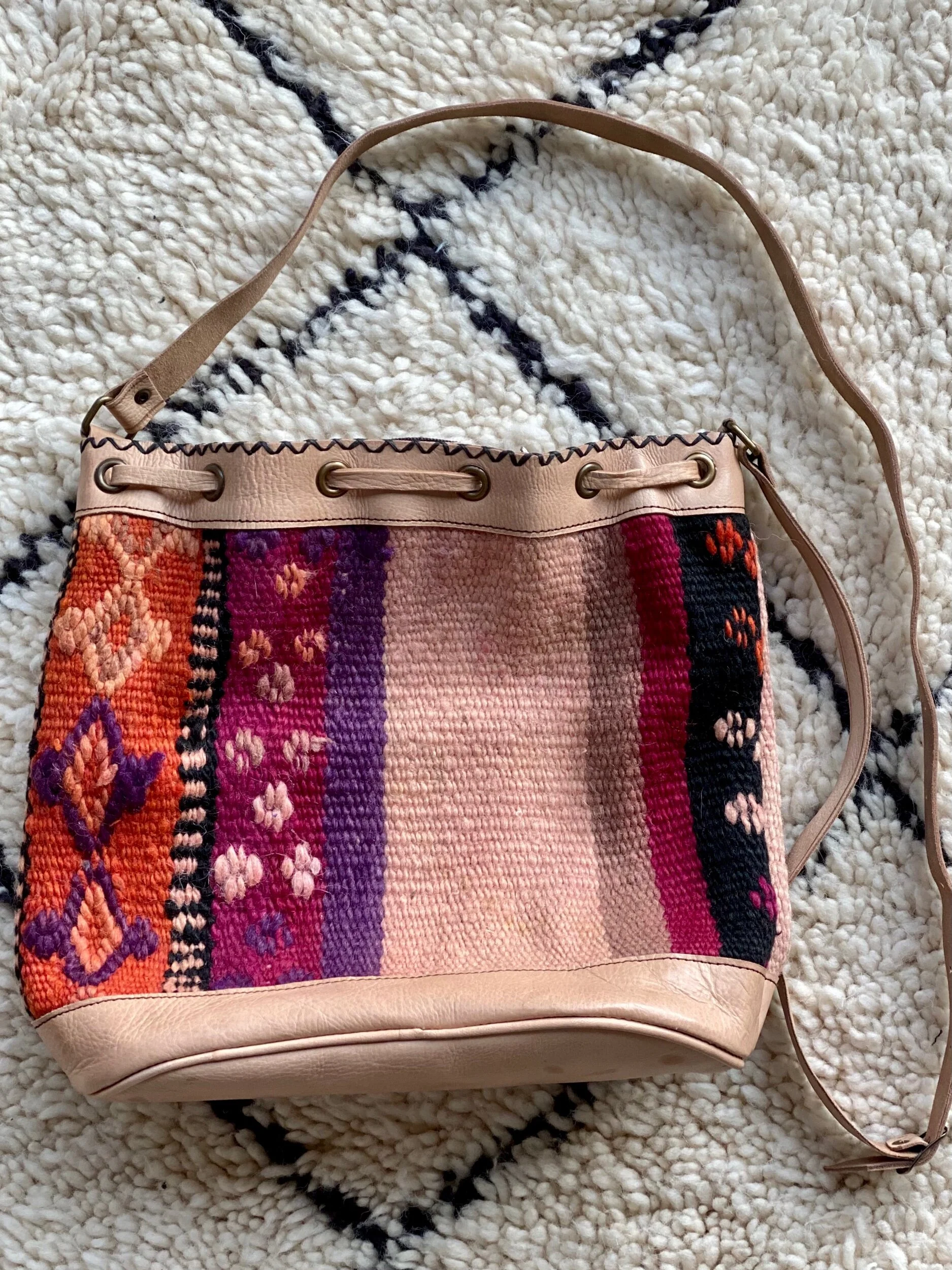 Moroccan Rug Bucket Bag
