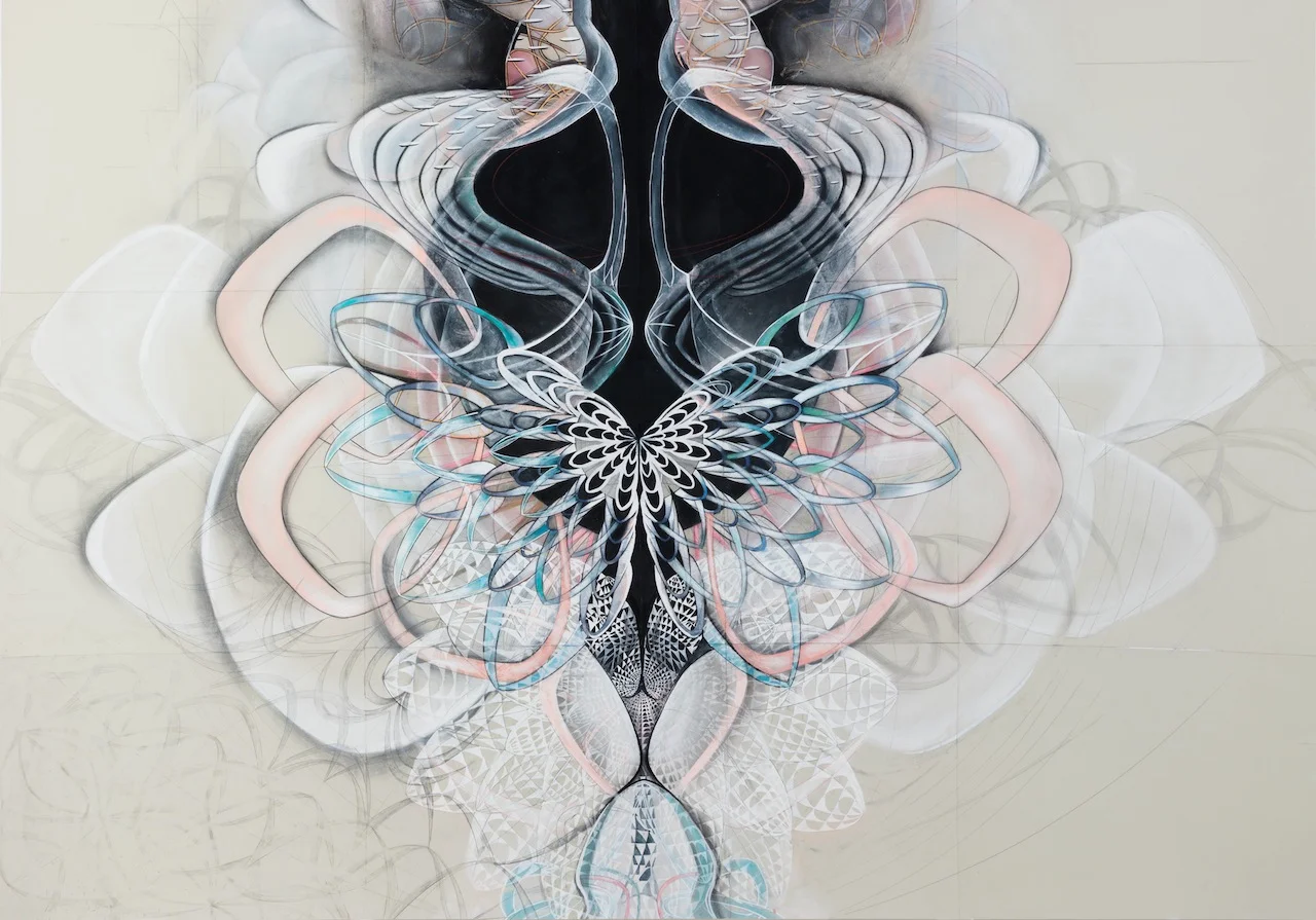 DETAIL “Spectral Bond” | graphite, gouache, pastel on paper 74”x79” • Courtesy of the Artist, Amy Myers