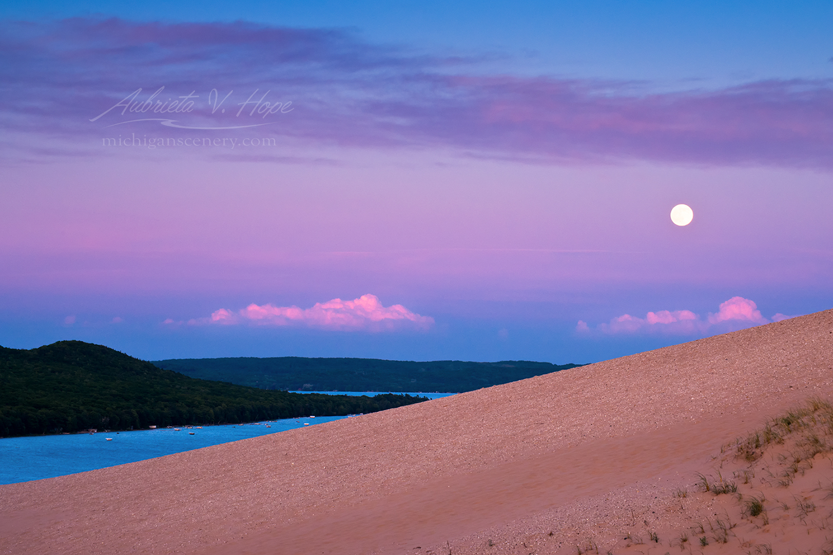 MI15-0561-1792 Strawberry Moon at Sleeping Bear Dunes by Aubrieta V Hope Michigan Scenery.jpg