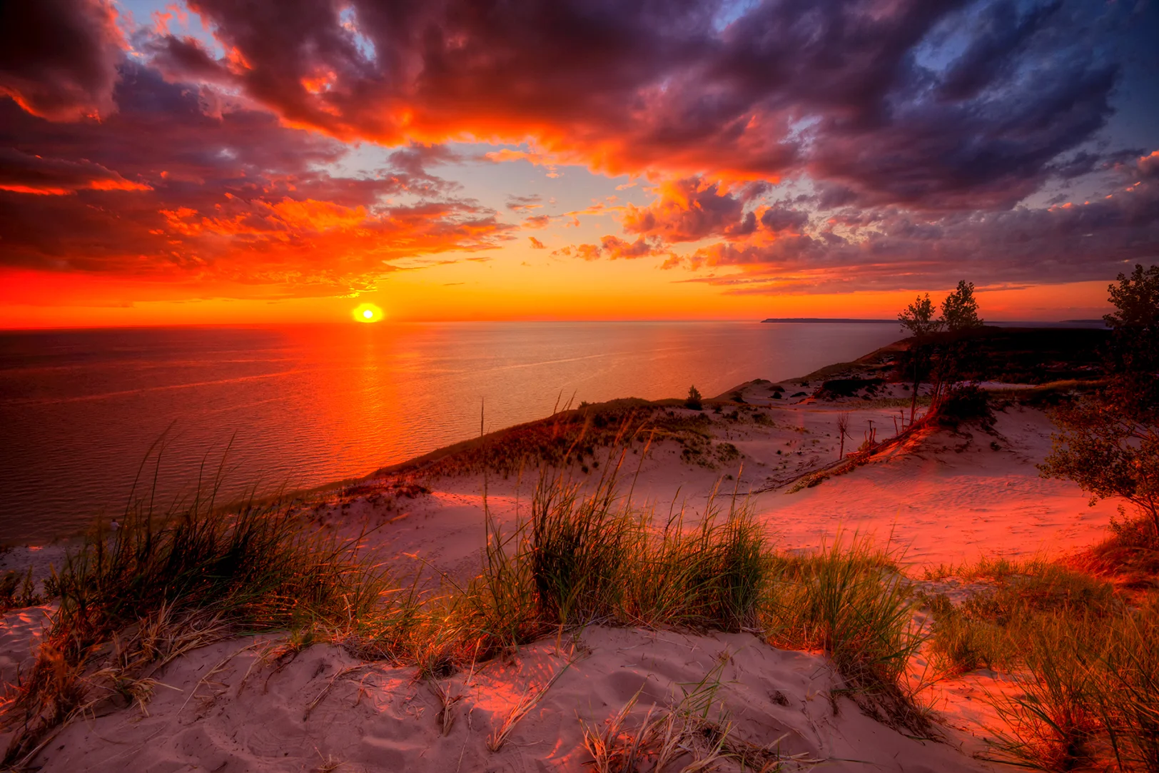 MI15-0632-0611 Dunes Sunset Storm by Aubrieta V Hope Michigan Scenery.jpg