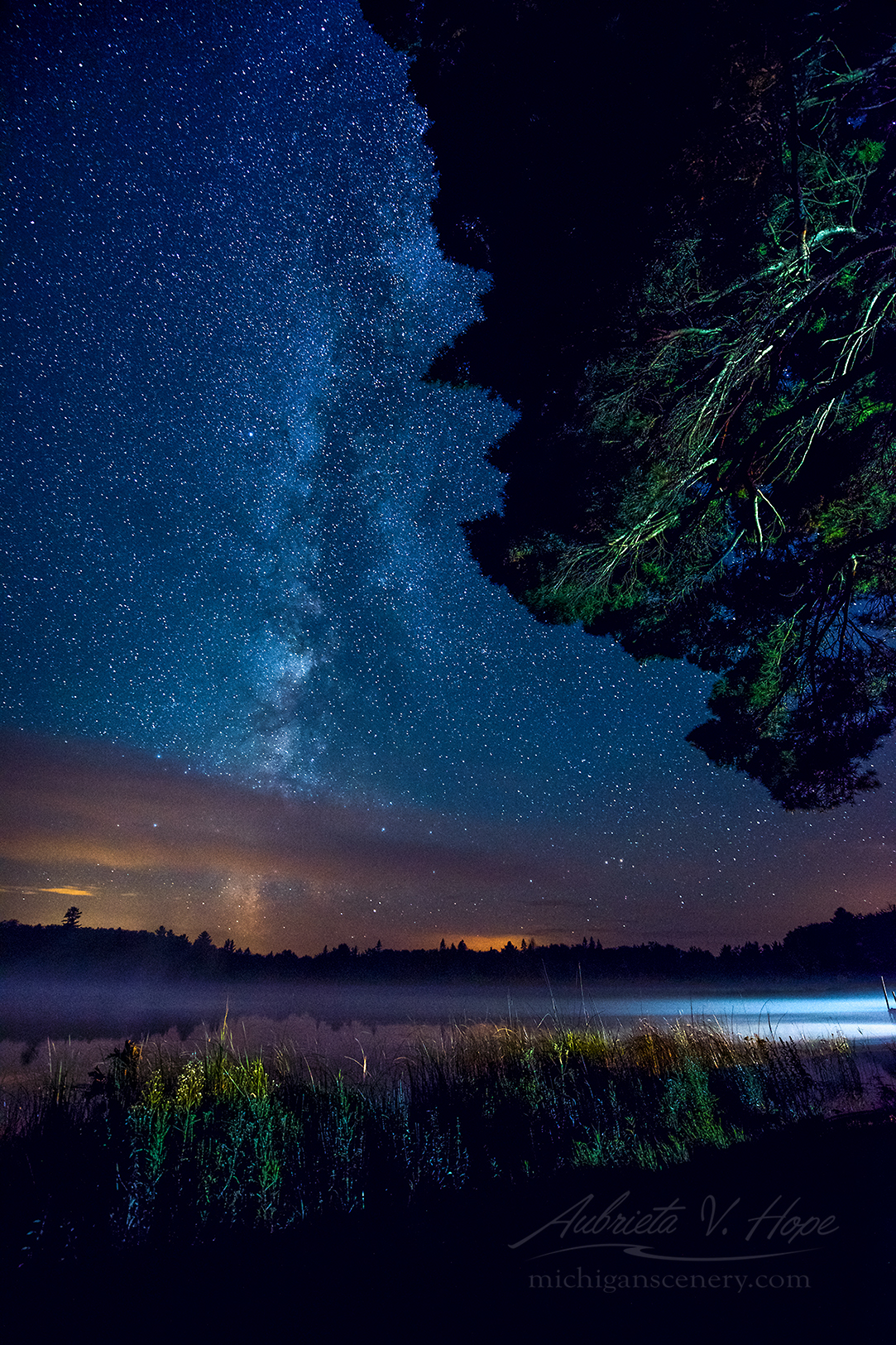 MI17-0973-6198 Milky Way at Otter Lake by Aubrieta V Hope Michigan Scenery .jpg