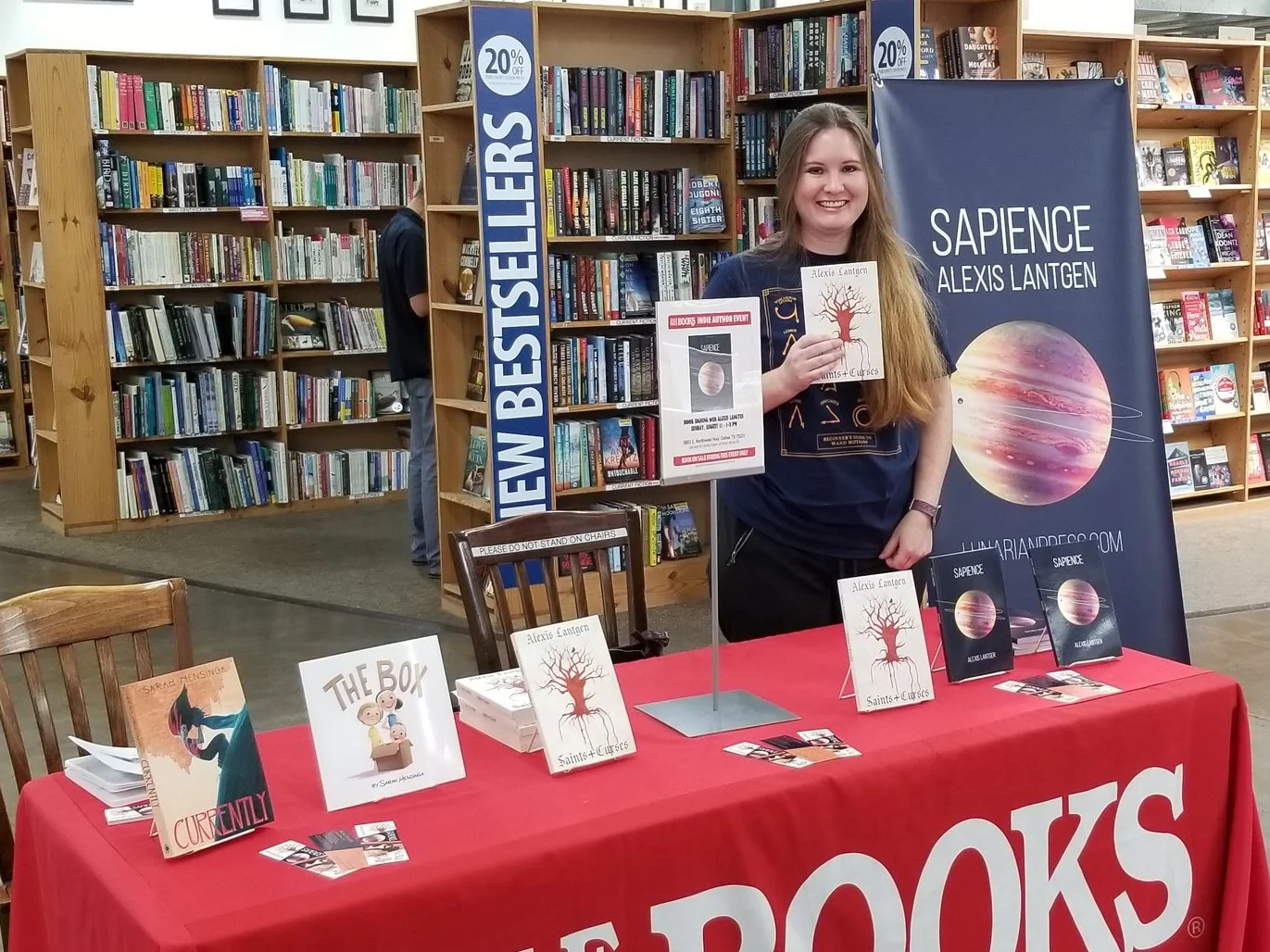 My author table at the Flagship Half Price Bookstore in Dallas!