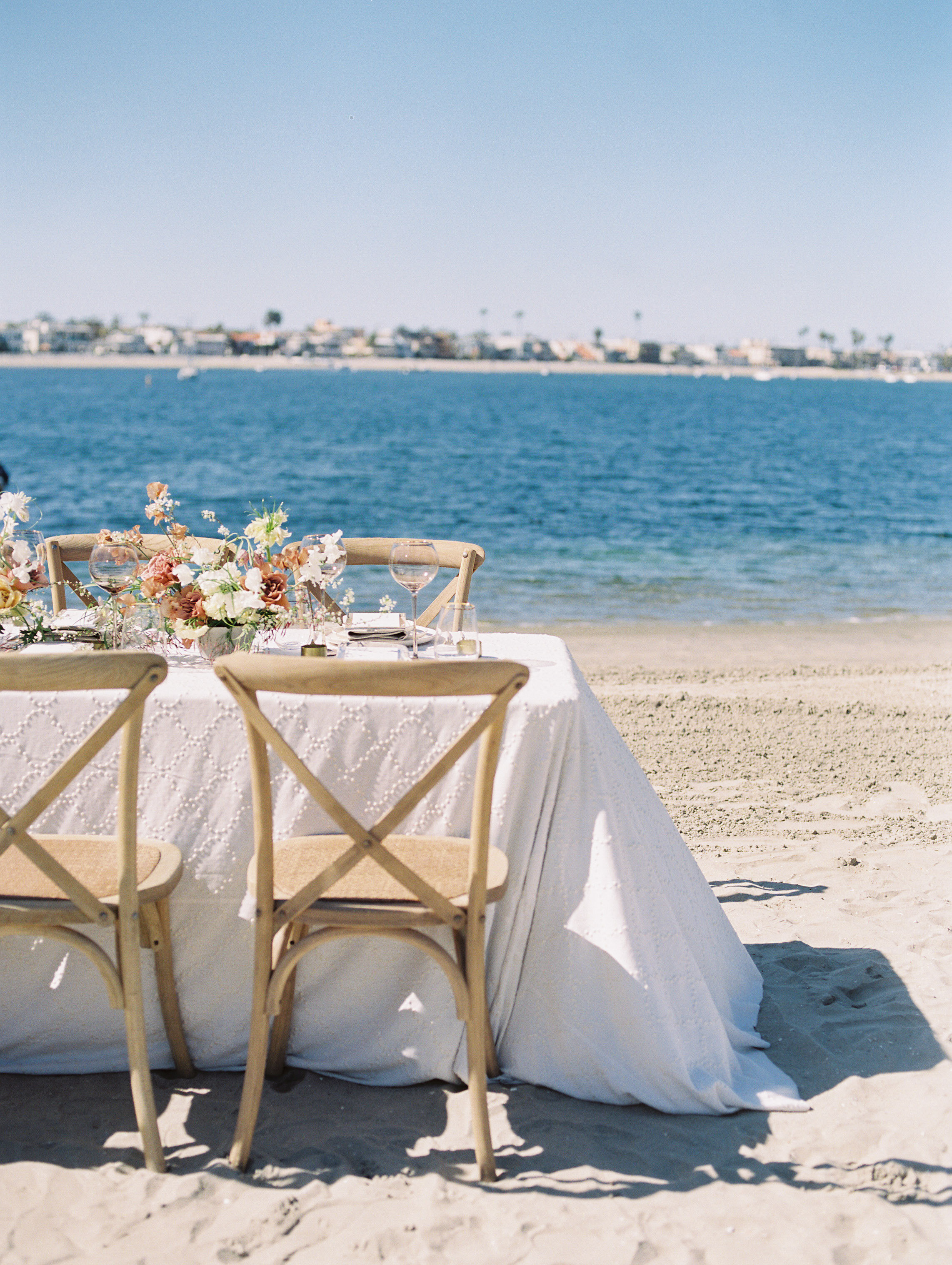 Refined and elegant destination fine art wedding on the beach in San Diego, California with Galia Lahav gown by Liz Andolina Photography