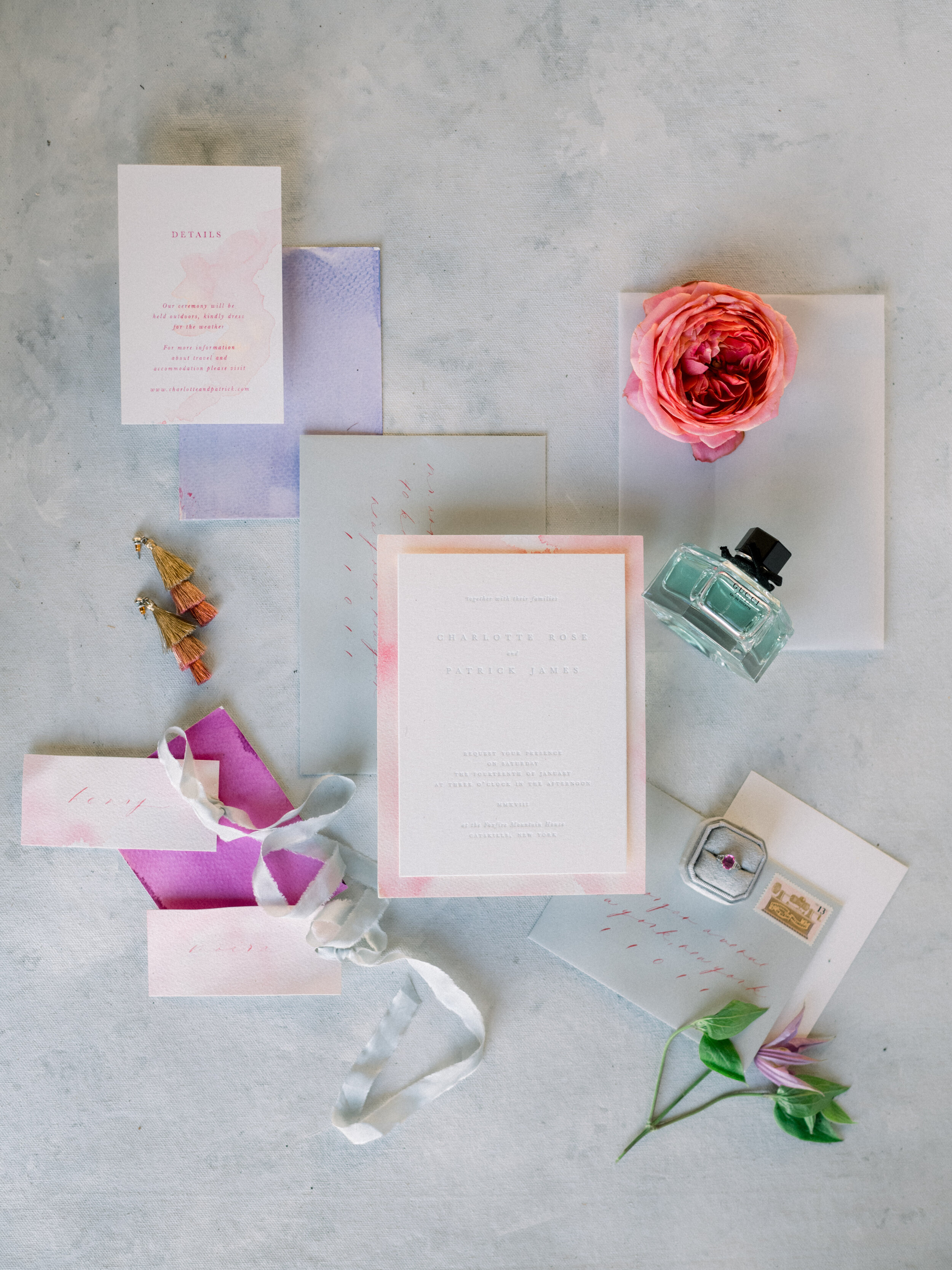Colorful and elegant wedding editorial with stylish Alexandra Grecco dress at Junipero Serra Museum in San Diego, California by Liz Andolina Photography
