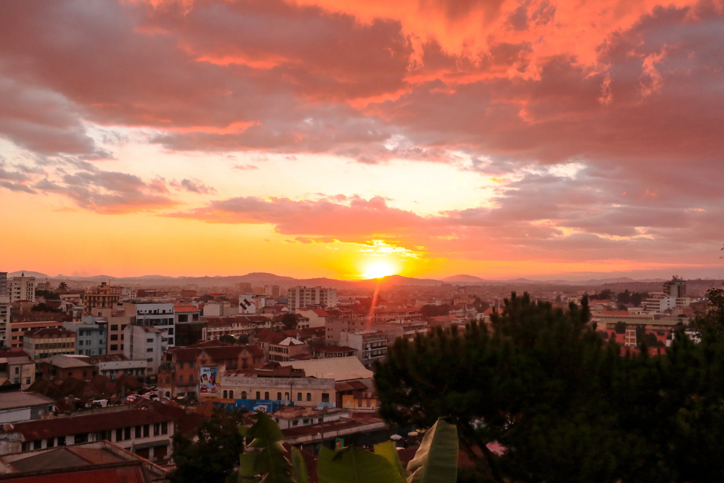 Sunset on our first night in Antananarivo, Madagascar © Mora Mora Photography