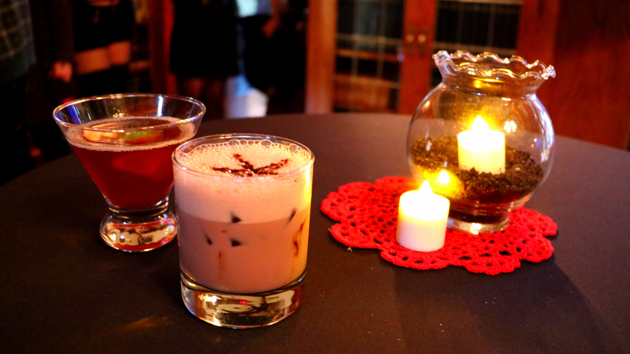 Our “potions”, L-R, The Half-Witch and The Harvey.