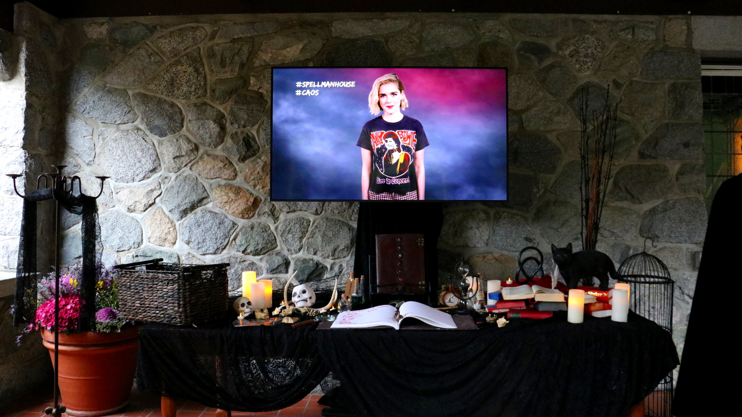 “Think you’re ready to join the coven?” A video of CAOS star Kiernan Shipka greets guests.