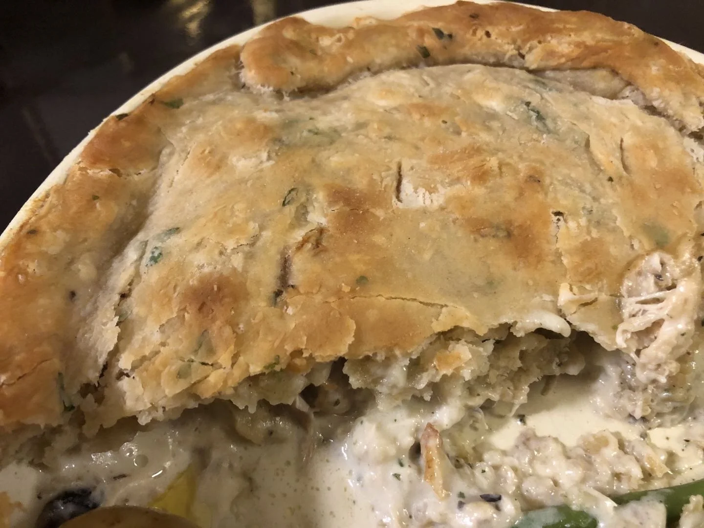 Chicken and Mushroom with a Suet and Herb Crust