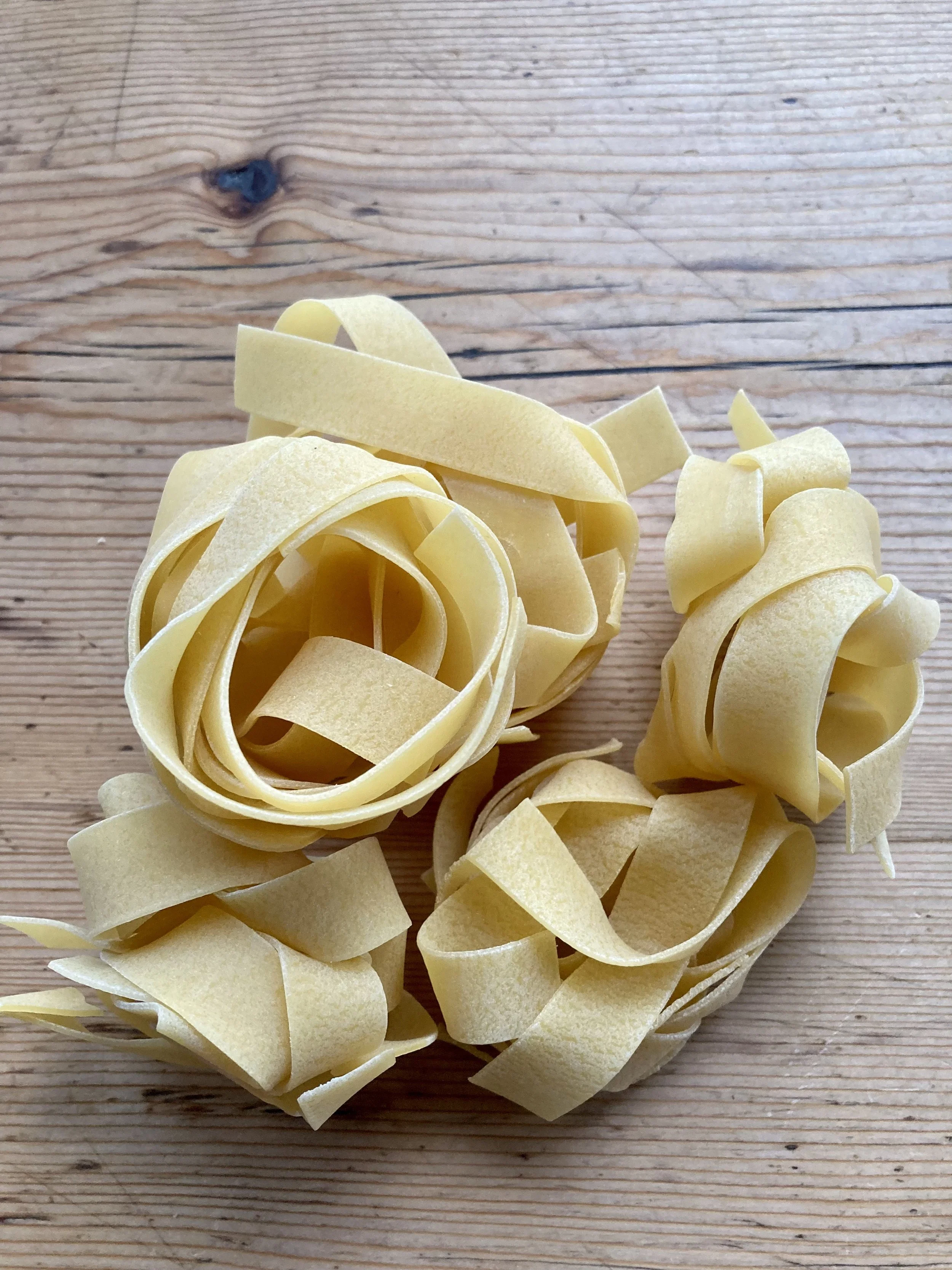 Pappardelle with Pancetta, Mushroom & Garlic