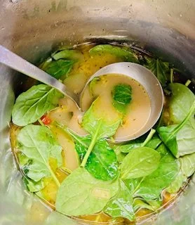 Ginger, Chilli &amp; Spinach Turkey Soup