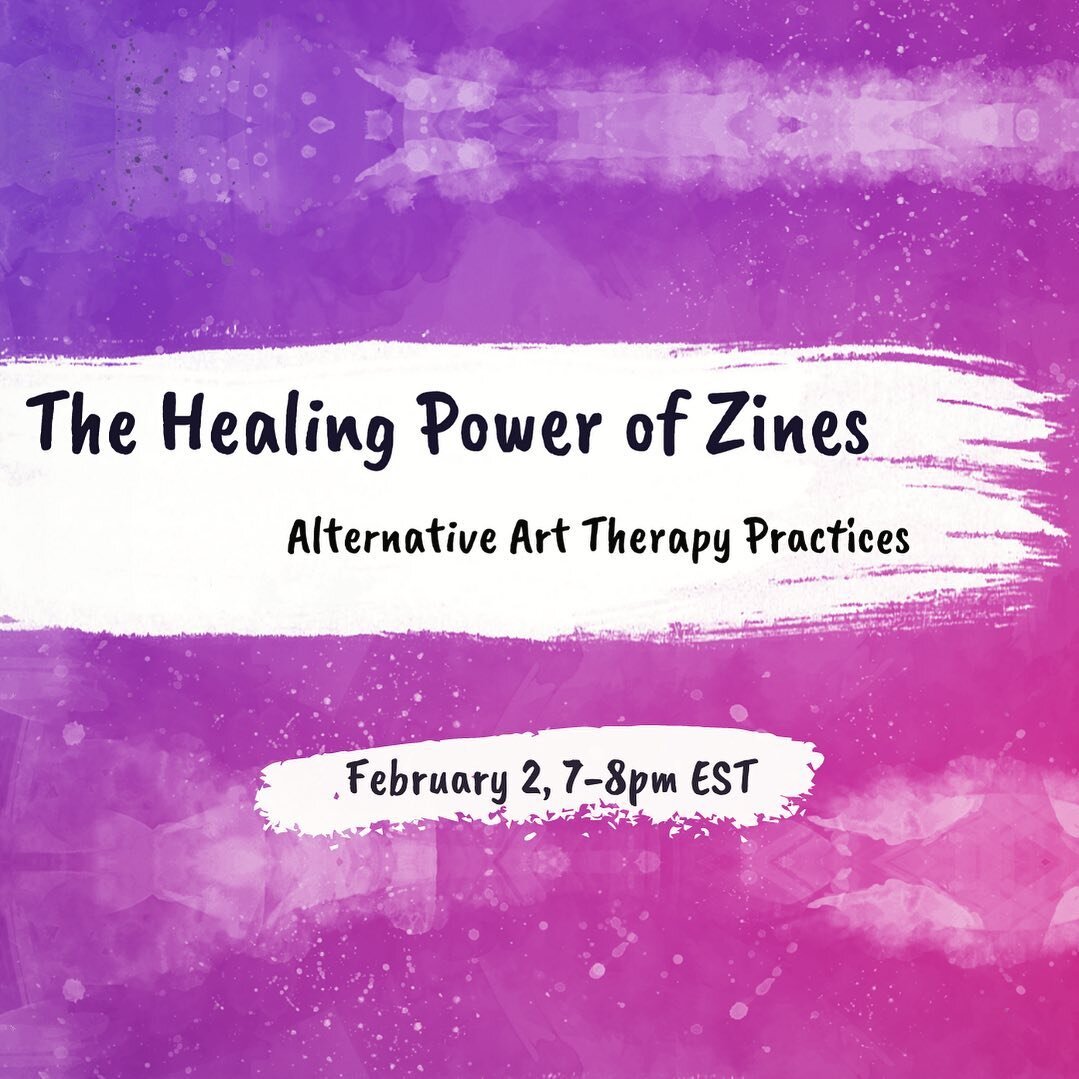 Join us next week for a free skill share about the healing power of zines! 💜March 2 from 7-8pm - register on Eventbrite (link in bio). We&rsquo;ll talk about how zines and the zine community can support healing, especially for folks who may not have