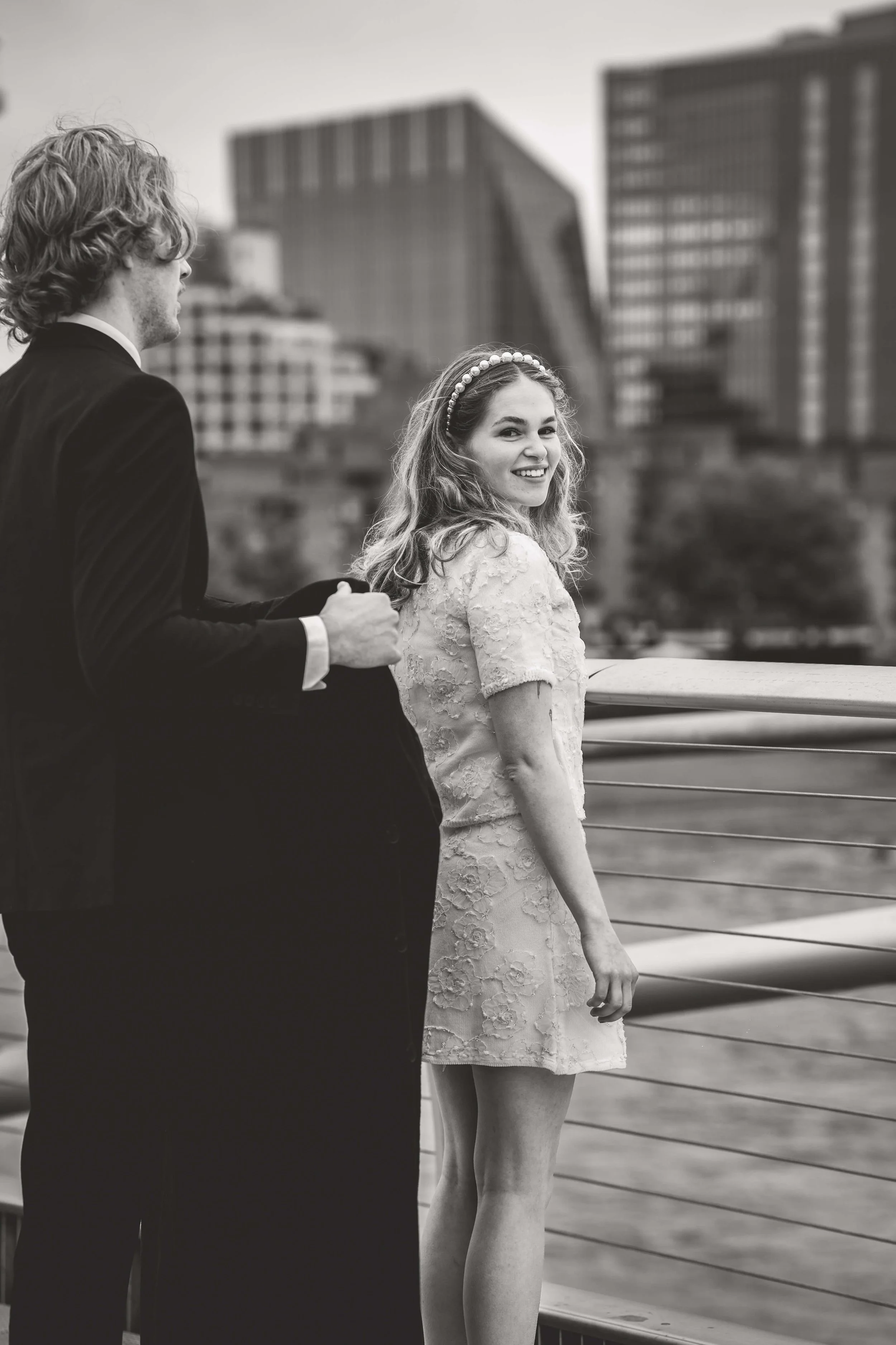 Groom put coat onto Bride to keep her warm