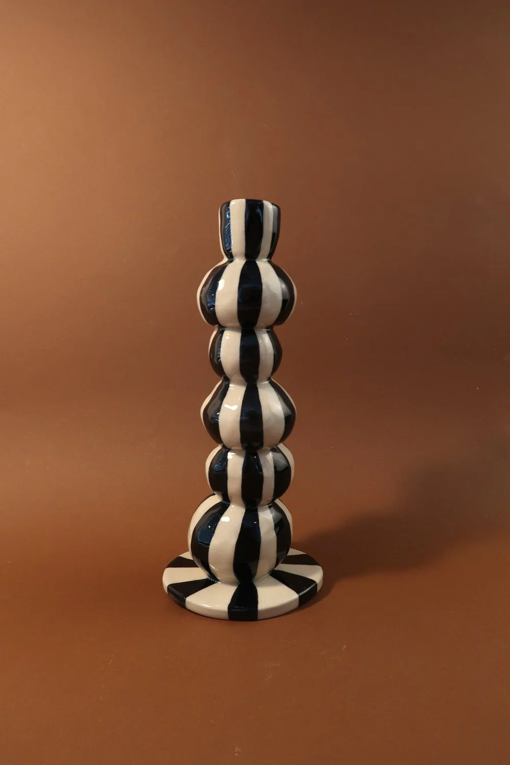 Bubble Kerzenhalter black stripes