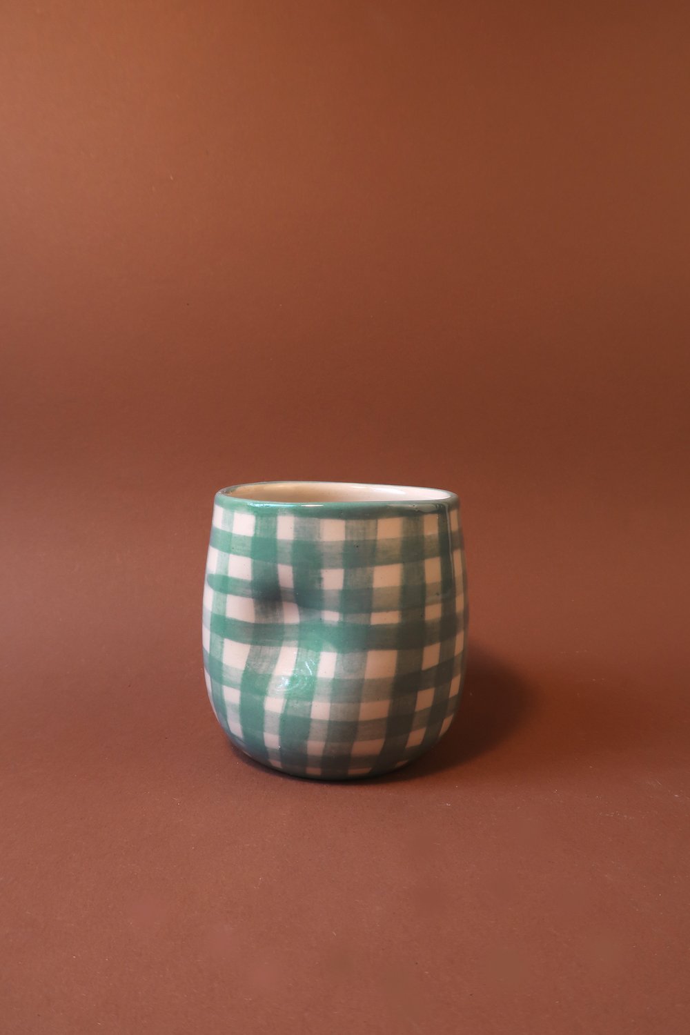 Kleiner Griffelbecher salbei kariert