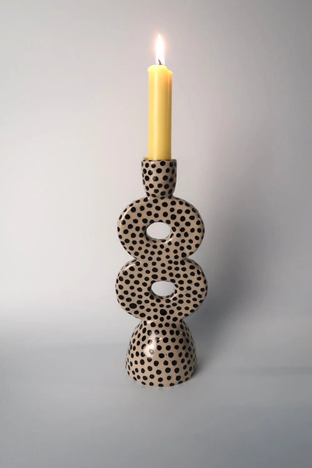 Wavy Kerzenhalter black dots