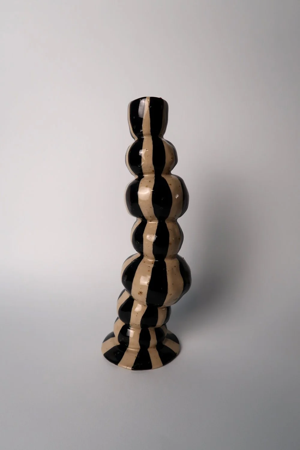Bubble Kerzenhalter black stripes