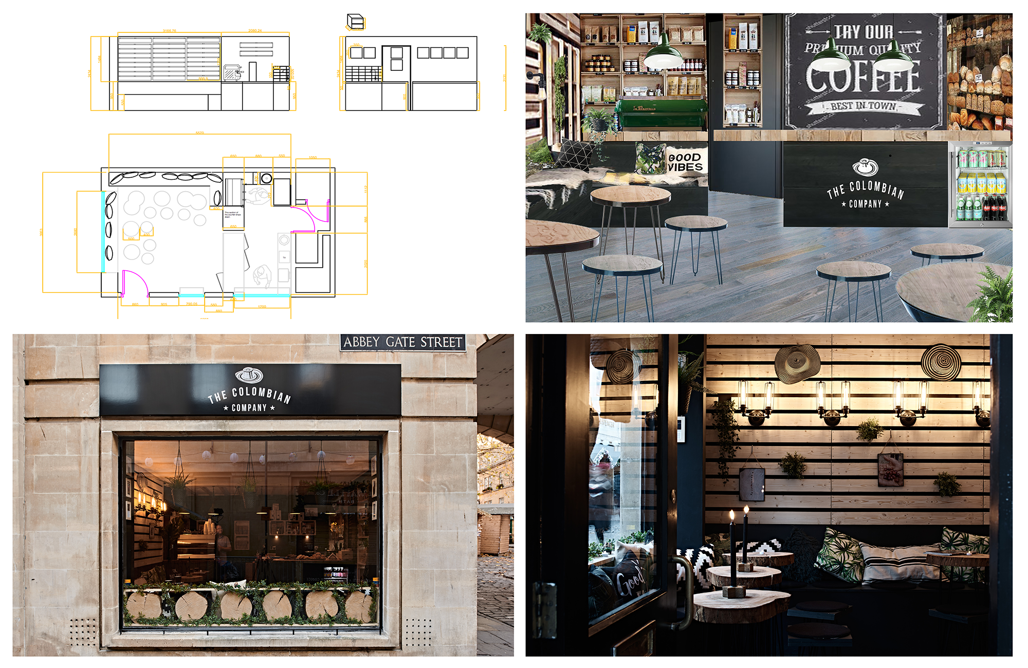 The Colombian Company - Bath. Floor plans, elevations &amp; 3d visual (top right). Click on the image to see more.