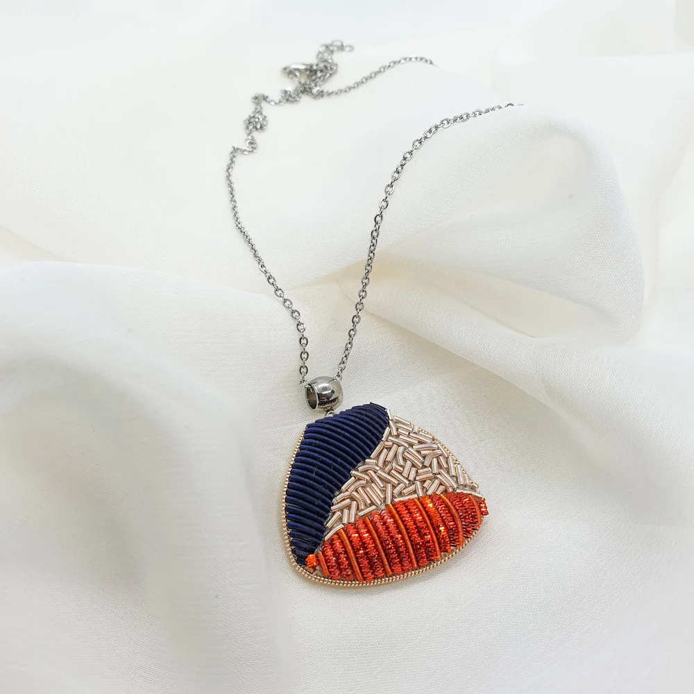 Amber Blush Hand Embroidered Necklace — ELLIS+NORONHA