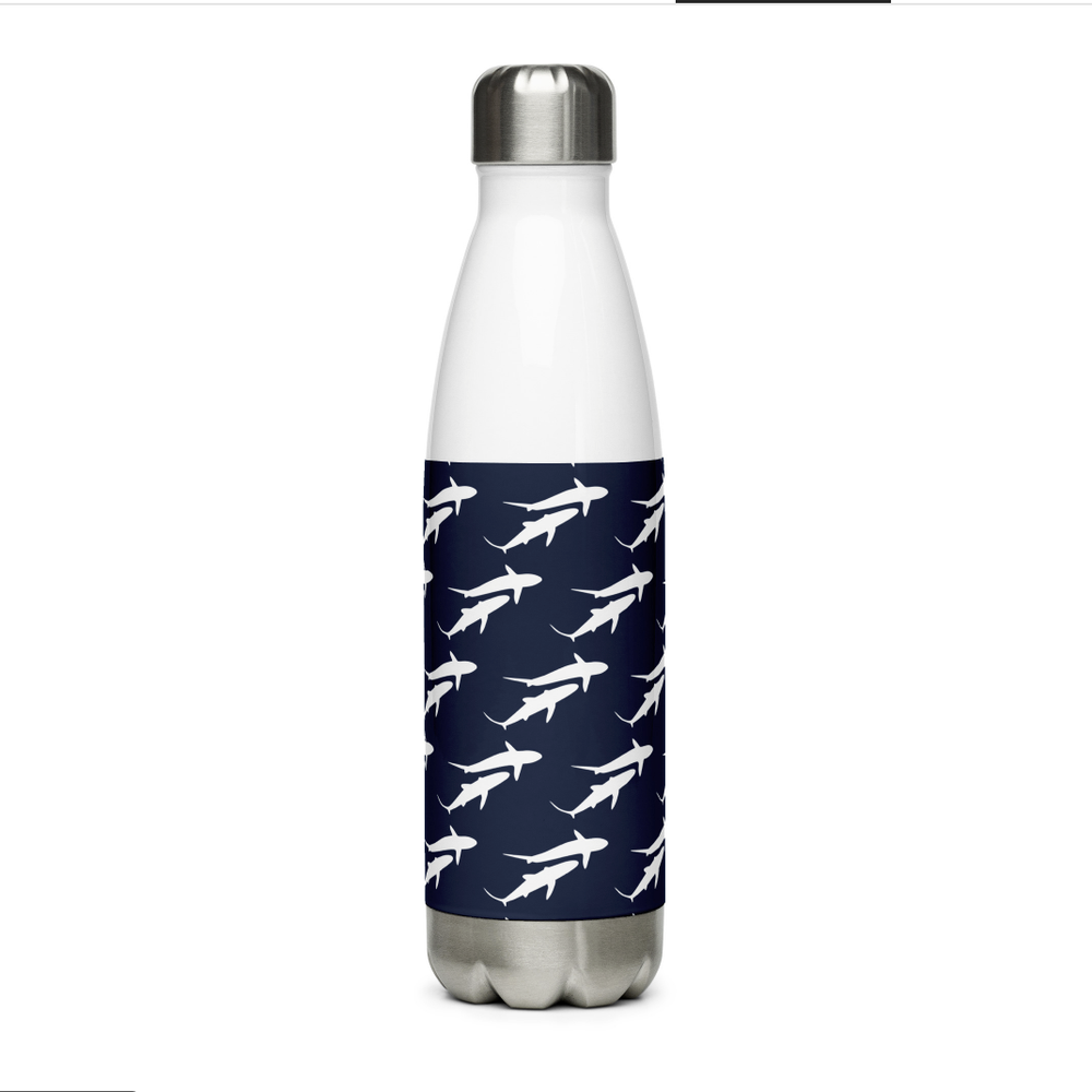 Insulated Water Bottle Stainless Steel Water Bottles Metal Water Bottle,  Blue Ocean Shark Cruise Ship Cartoon