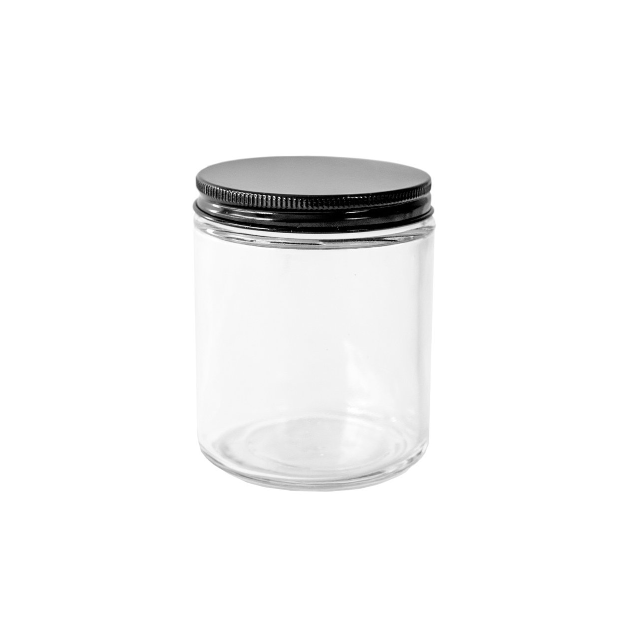 $28, black lid clear classic jar