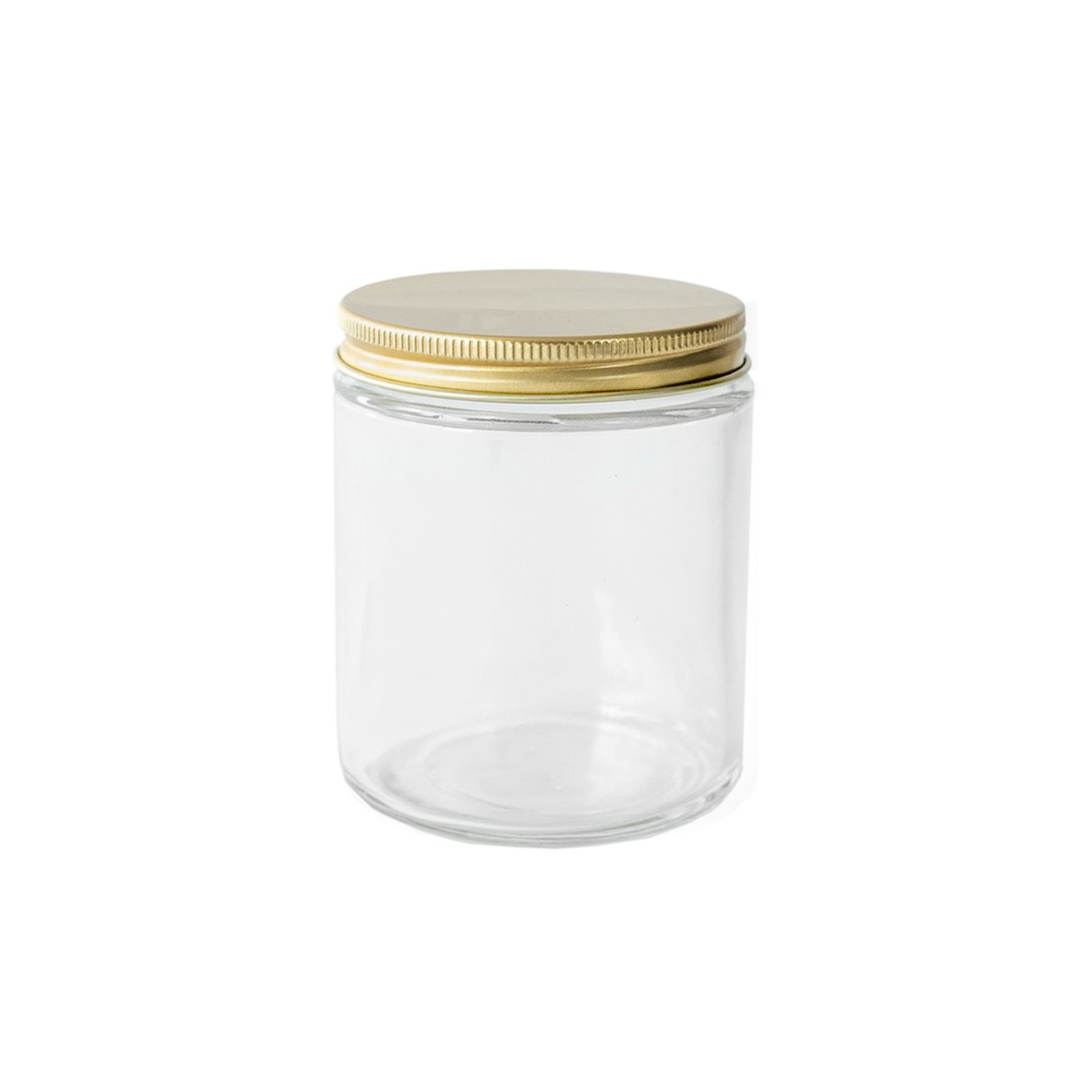 $28, gold lid clear classic jar