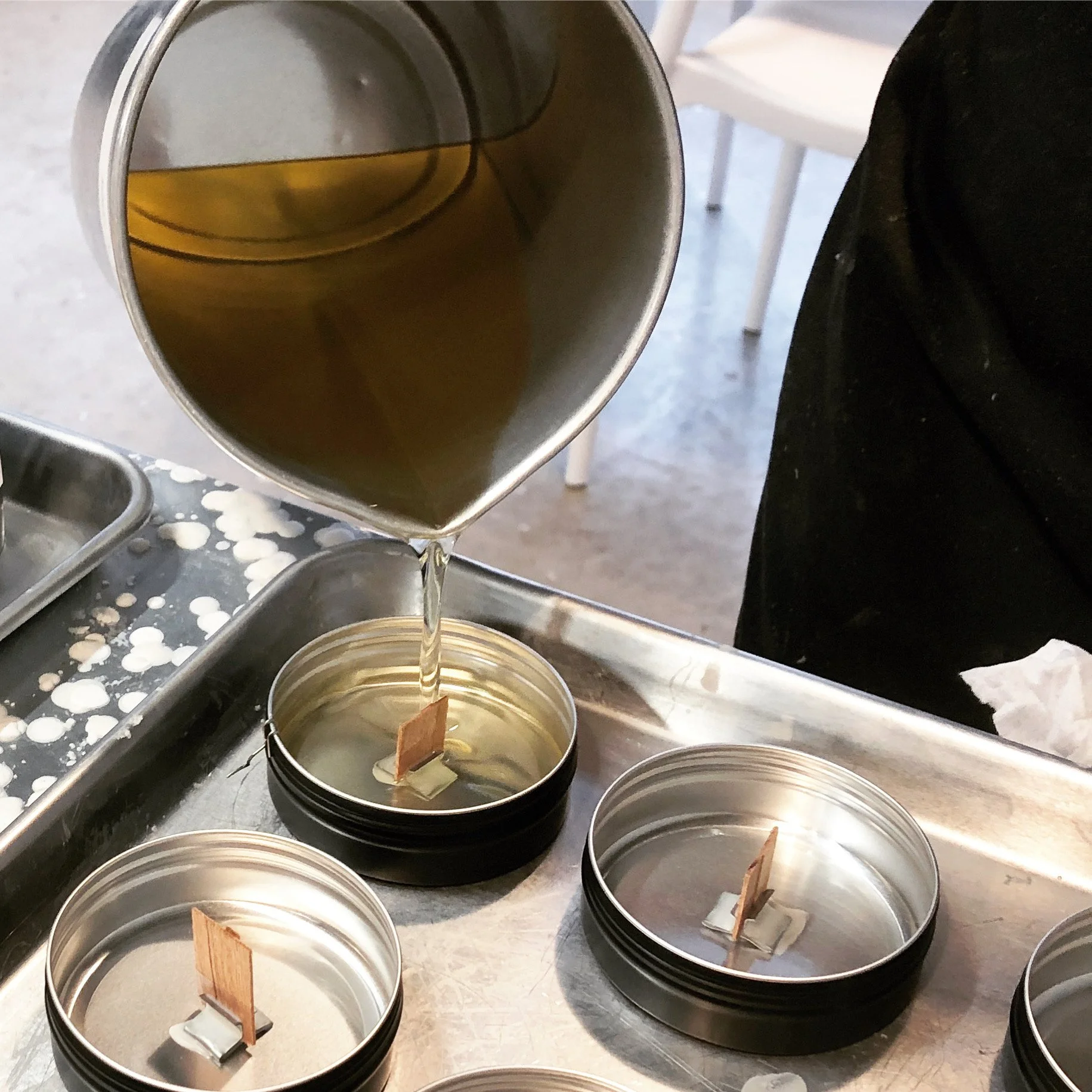 sable candle co - process - pouring.JPG