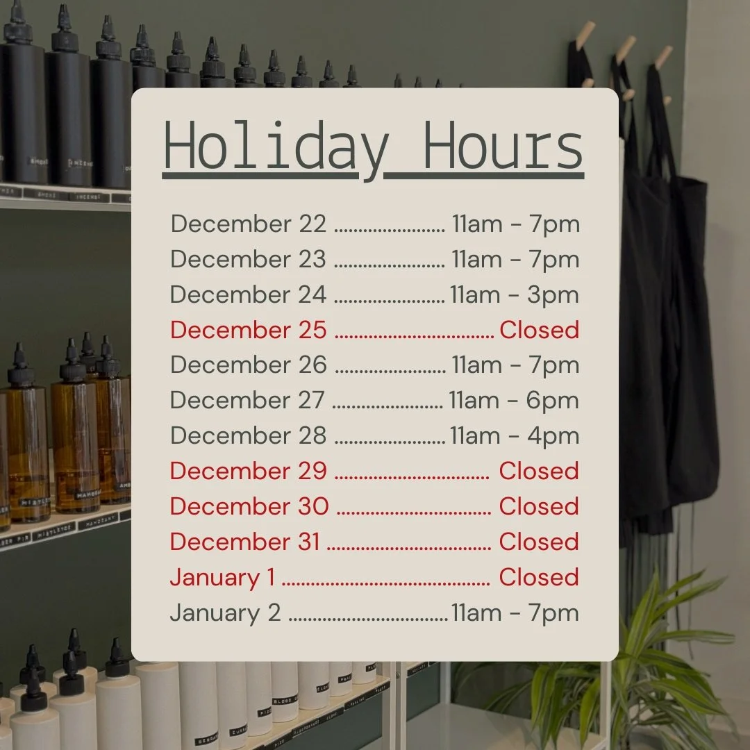 🗓️While you don&rsquo;t need to take the polar express to our studio, you do still need to plan your trip! 🚂🎄 Check out our hours over the upcoming weeks to ensure you can get your gifts when you need them!

As always, you can check our google hou