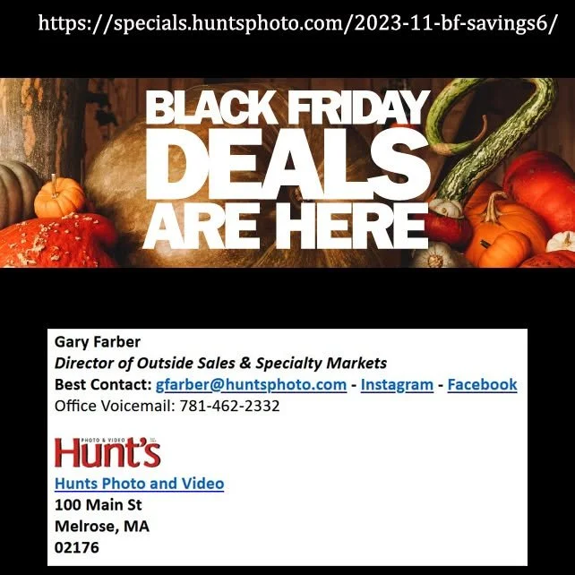 Check out all of the Black Friday sales @gary.farber.photo of @huntsphotovideo is offering for Black Friday

From cameras and lenses to SD cards and camera bags -- treat yourself to some new photo gear