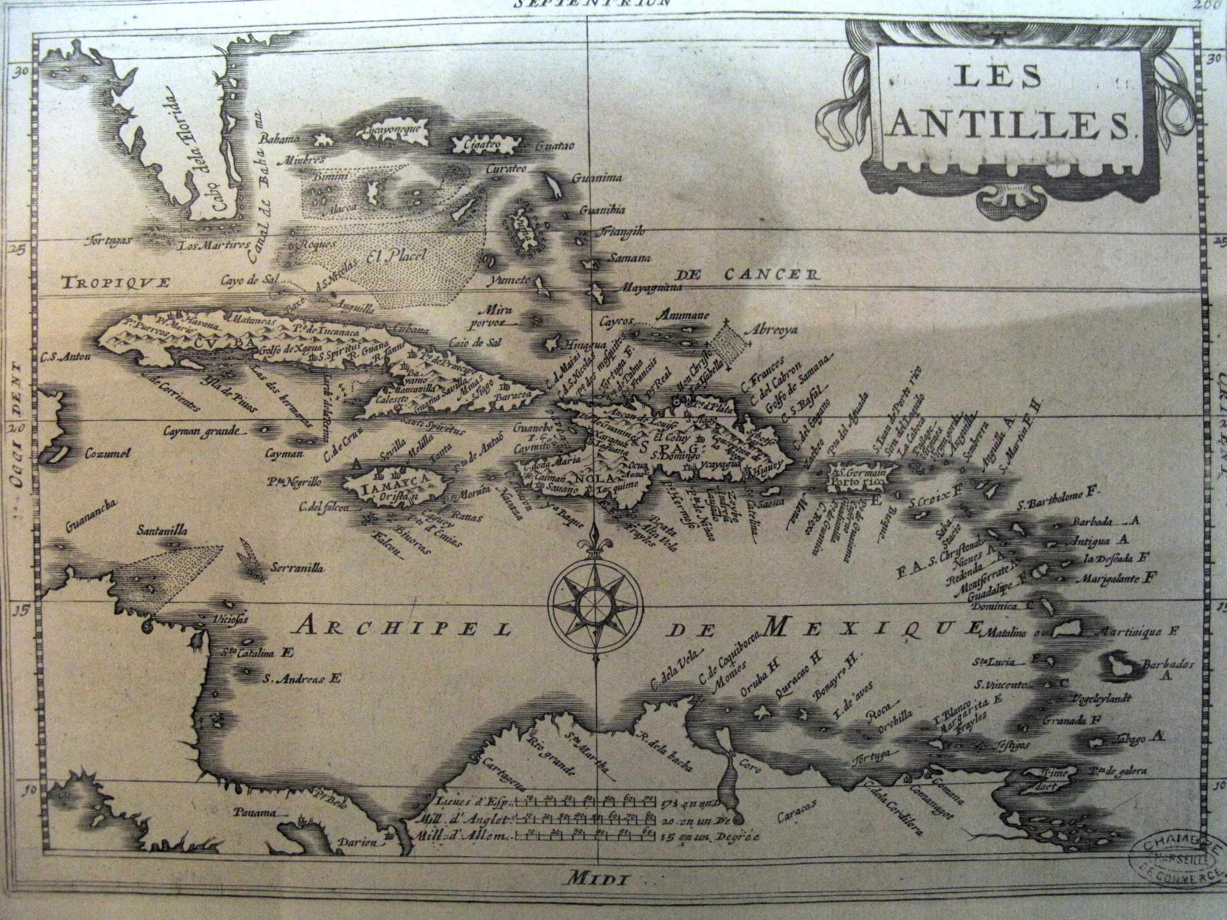 Les Antilles Map (Caribbean)