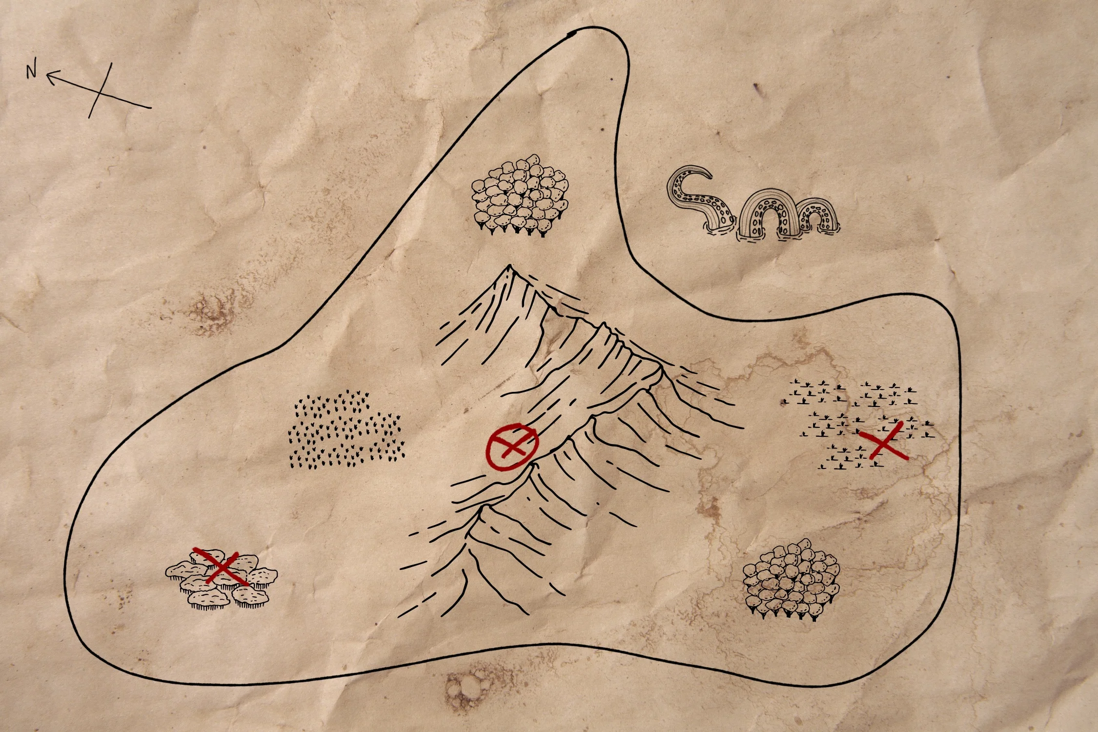 A mysterious map leading to treasures unknown