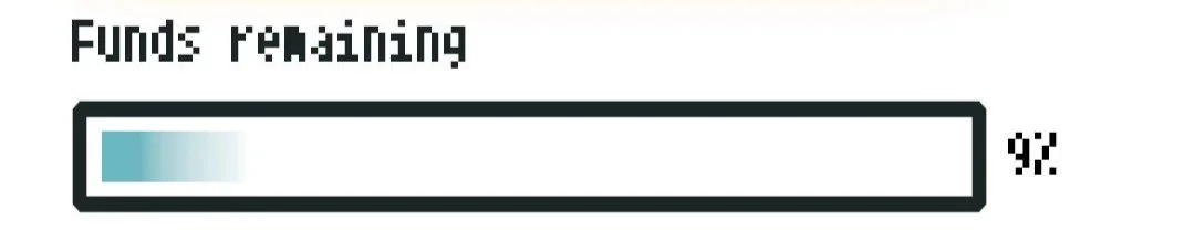 Funds remaining 9 percent