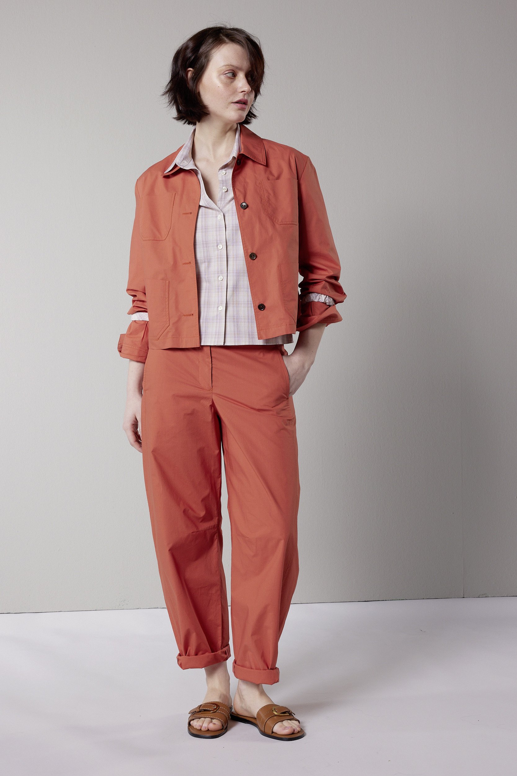 Carogohose aus leichter Baumwolle, orange