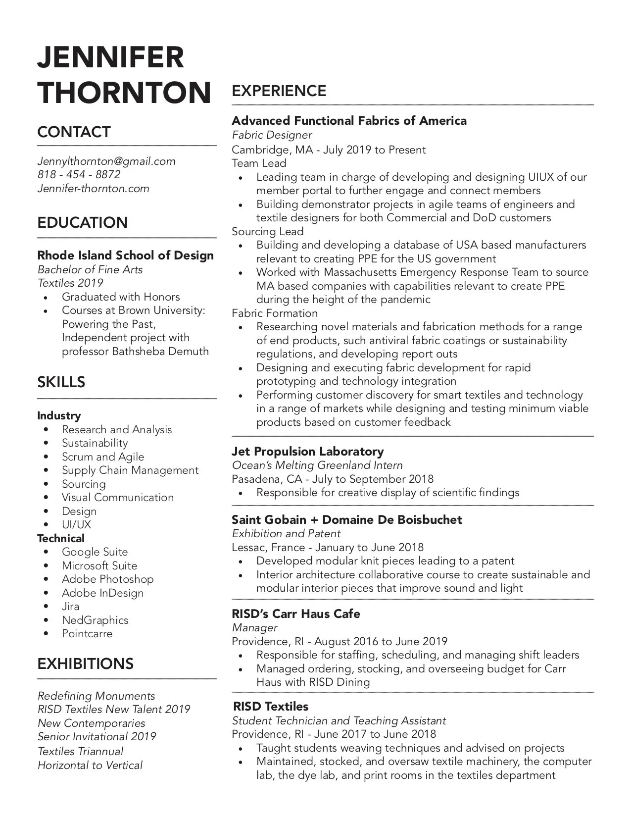 Jen Thornton Resume