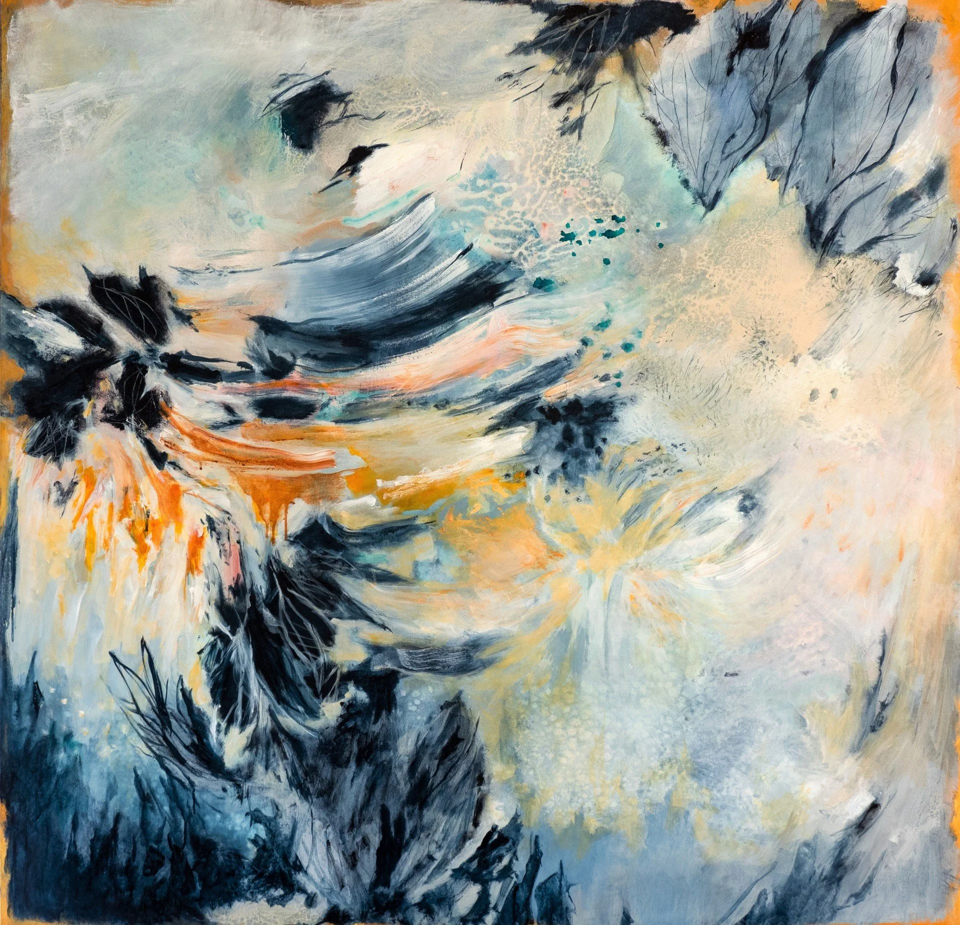 MacSkimming Suzette Lovers in a Dangerous Time  acrylic  canvas  48 X 48 - Suzette MacSkimming.jpg