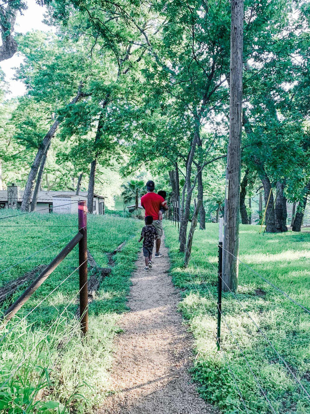 The path down to the Guadalupe River