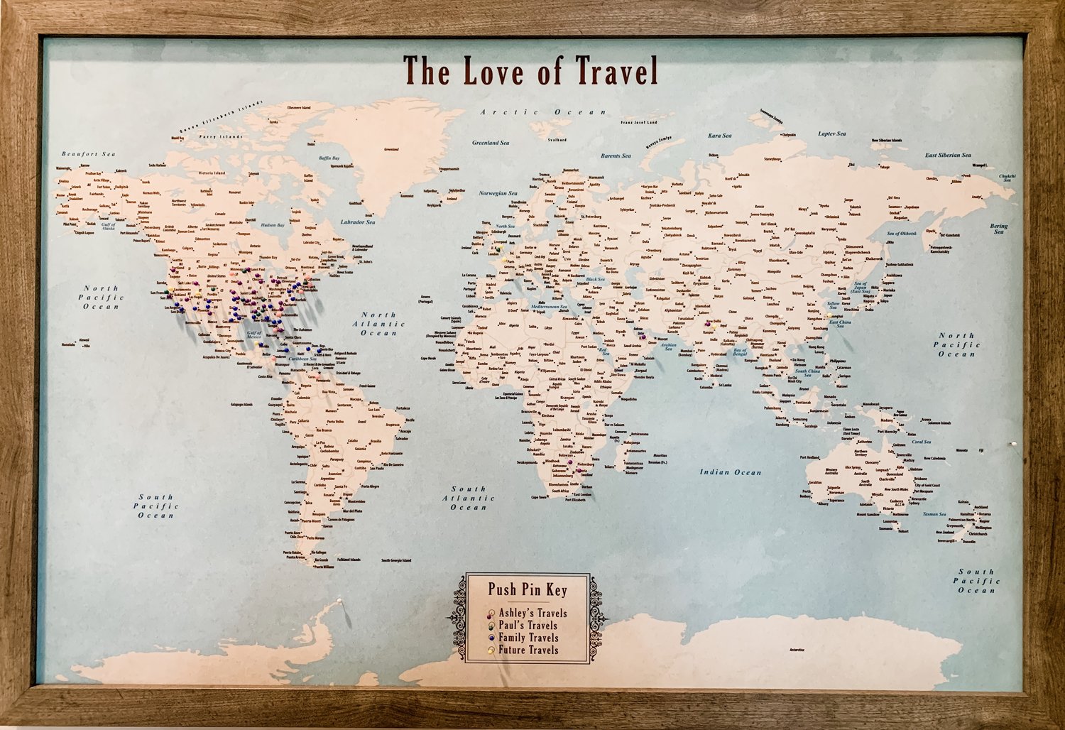 Diy push pin map = frame + foamboard + map print