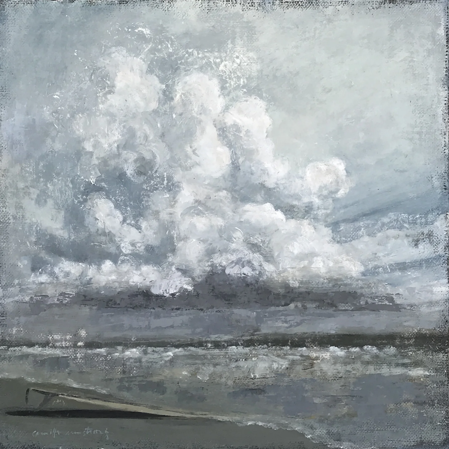 A Good Day:acrylic on sanded burlap on board:24x24:.jpg