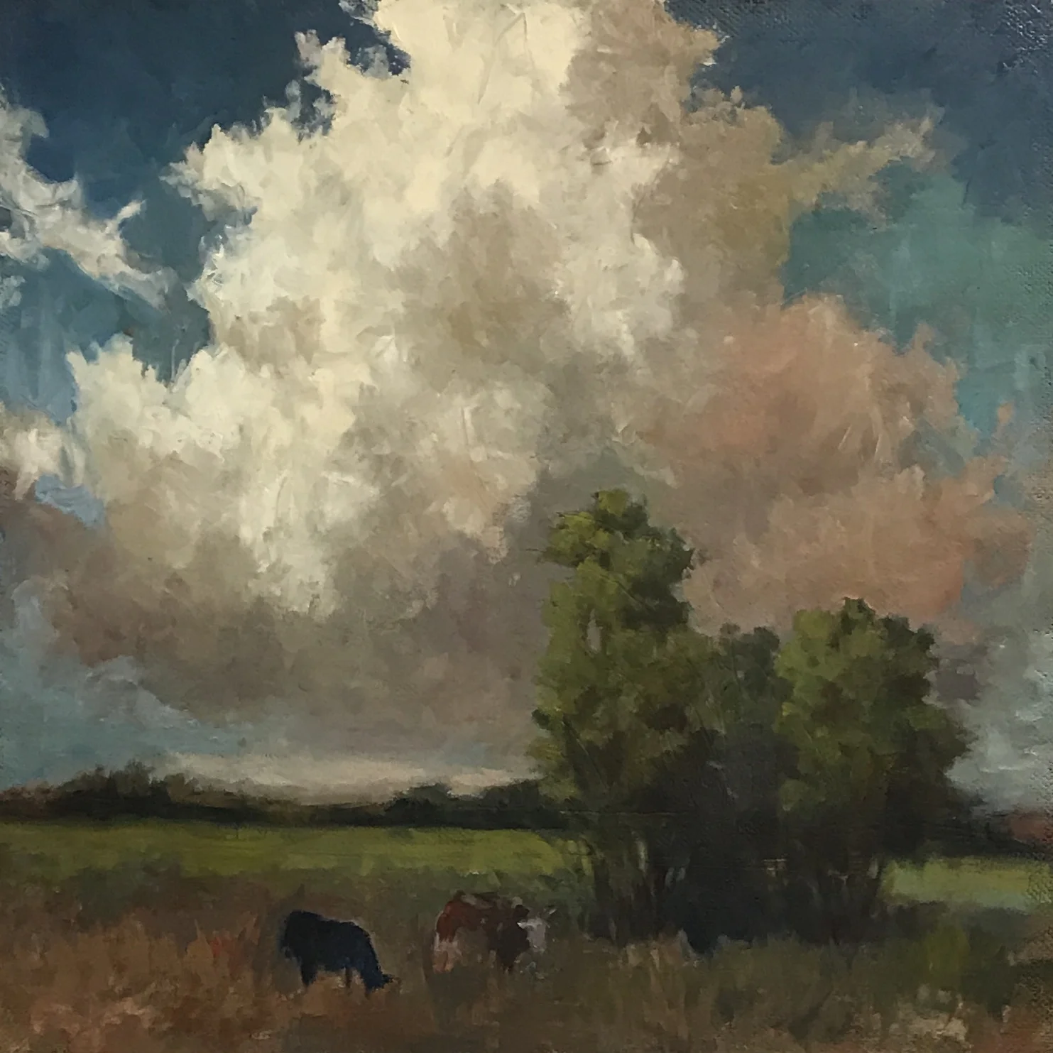 Midday Respite:oil on burlap on board: 24x24.jpg