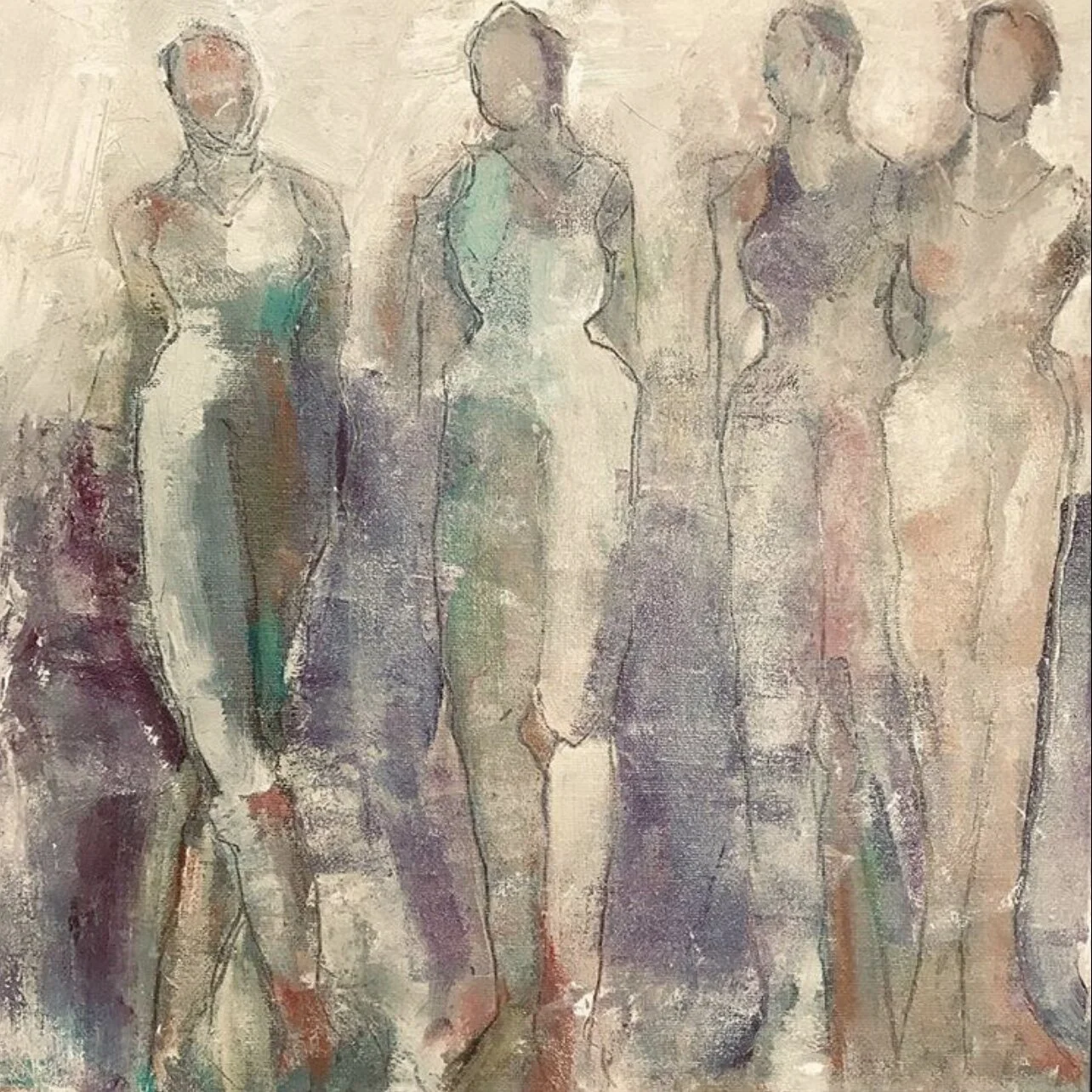 The Company I Keep II,12x12, acrylic  on canvas, SOLD.jpg