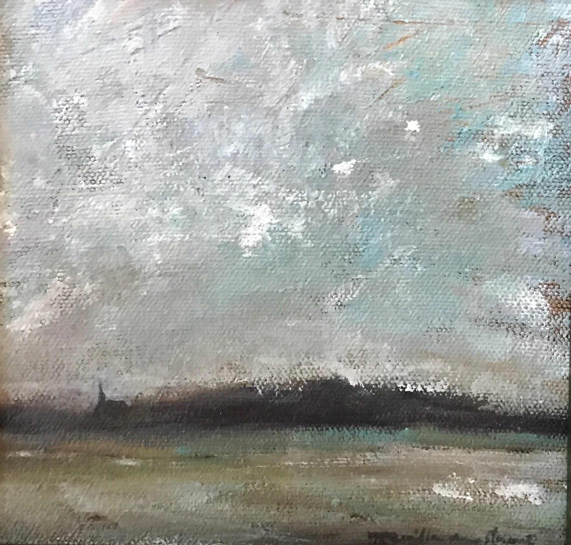 Finding Church, oil on canvas, 6x6, sold .jpg
