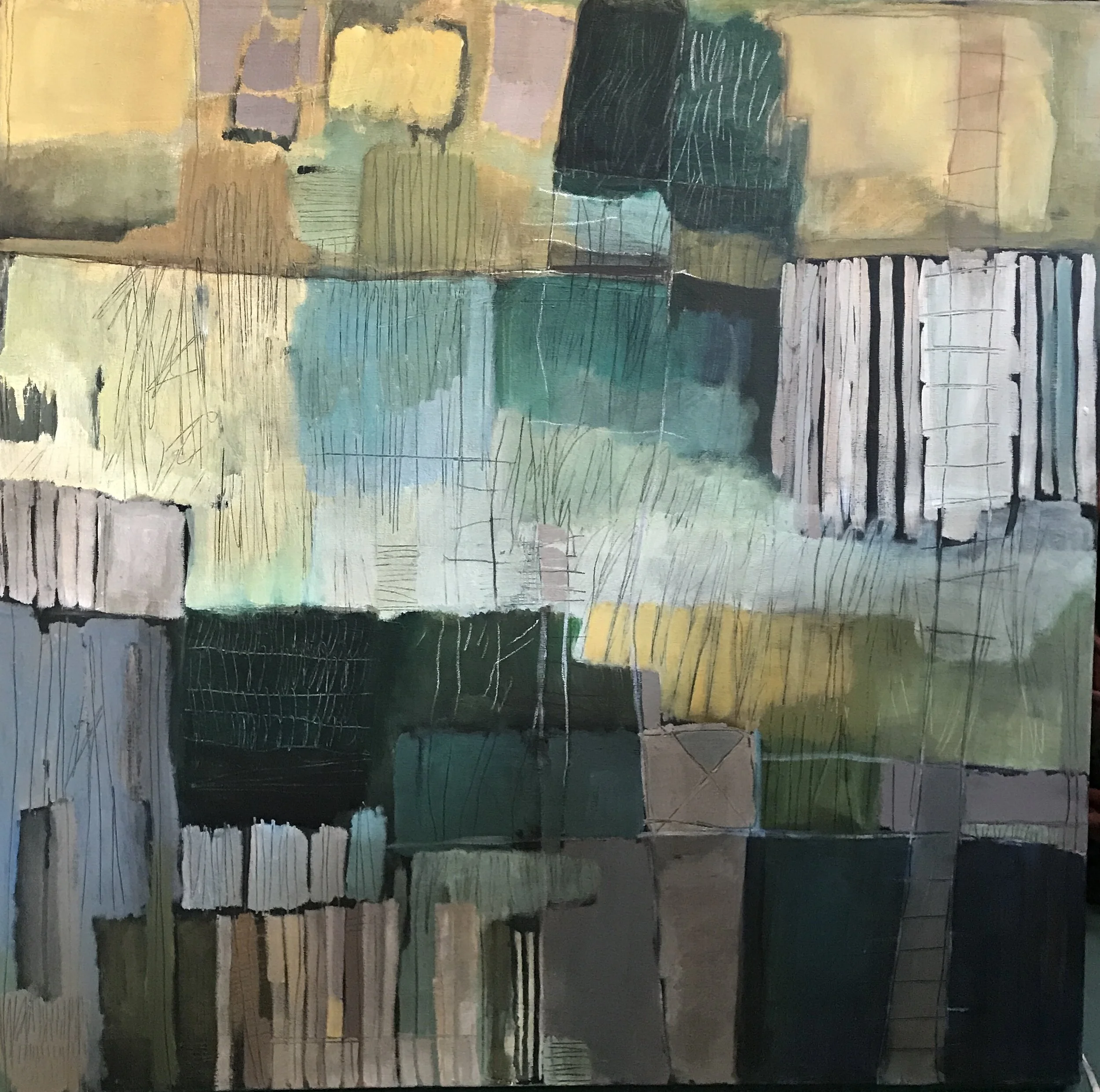 Ascribing Scribbles I,  36x36 acrylic,graphite, on canvas, SOLD.jpg