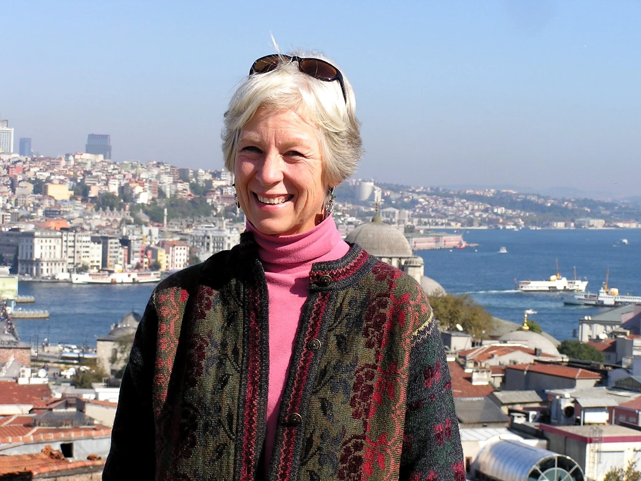 What an adventure I had living in Istanbul for seven years, exploring that fascinating city. Behind me, the Bosphorus.