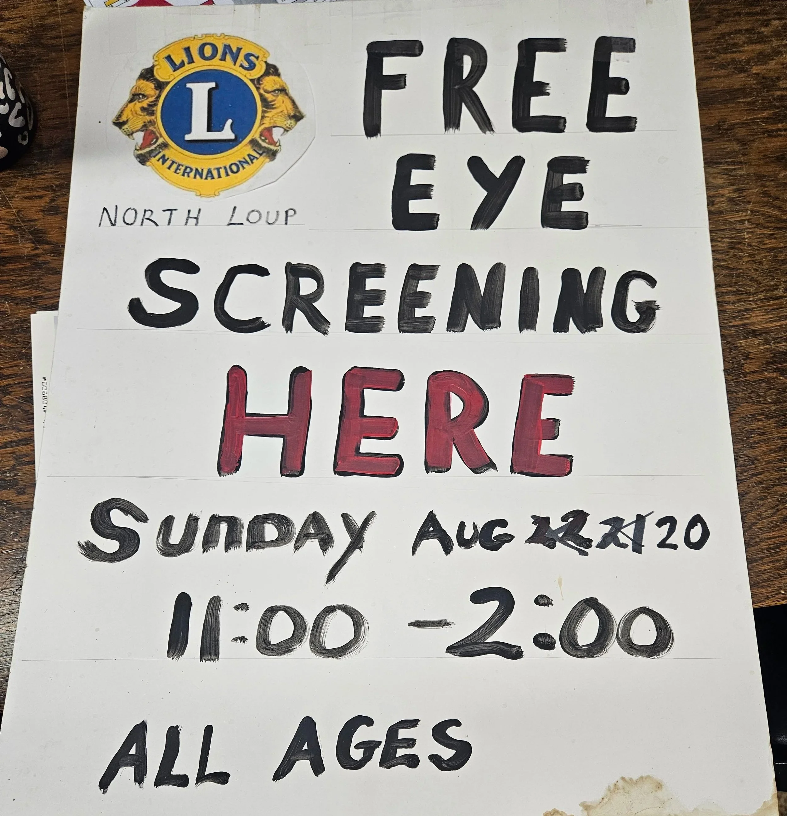 Lion's Club Free Eye Screening