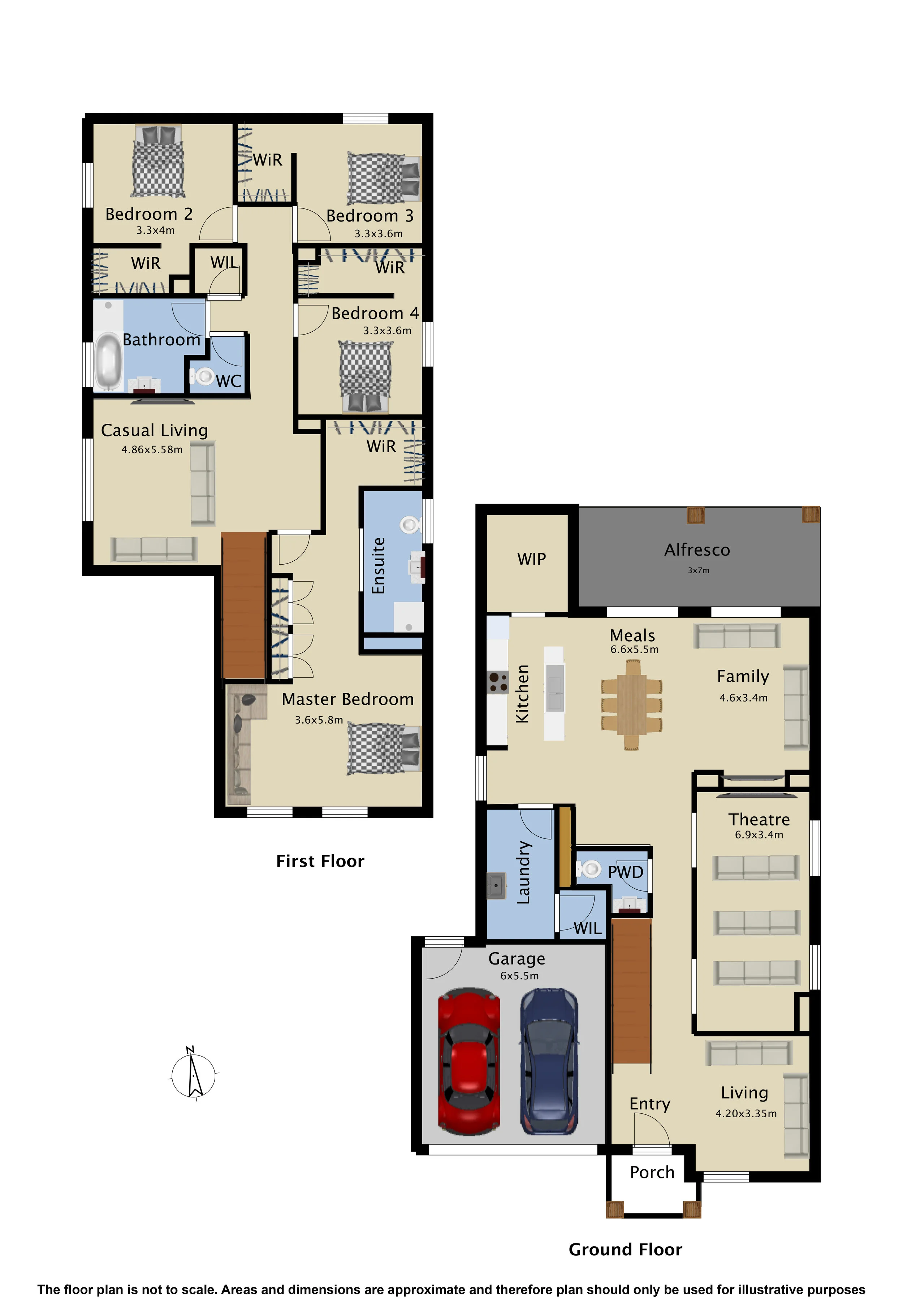 2D Colour Floor Plans