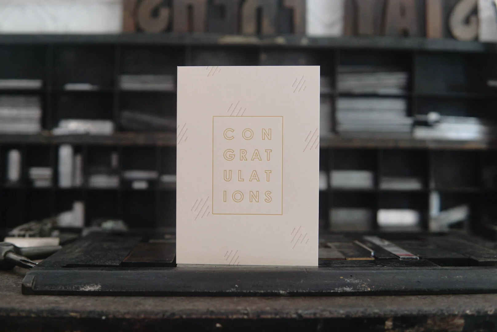 "Congratulations" Dash Letterpress Greeting Card