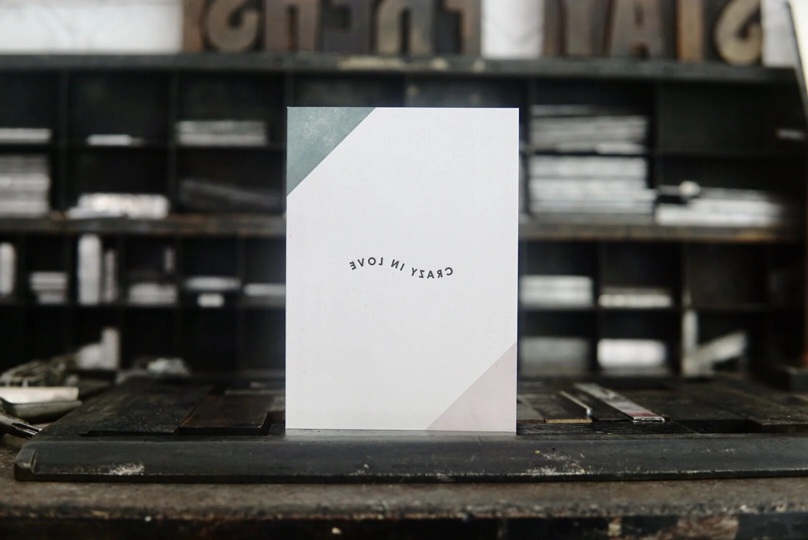 "Crazy In Love" Corners Letterpress Greeting Card