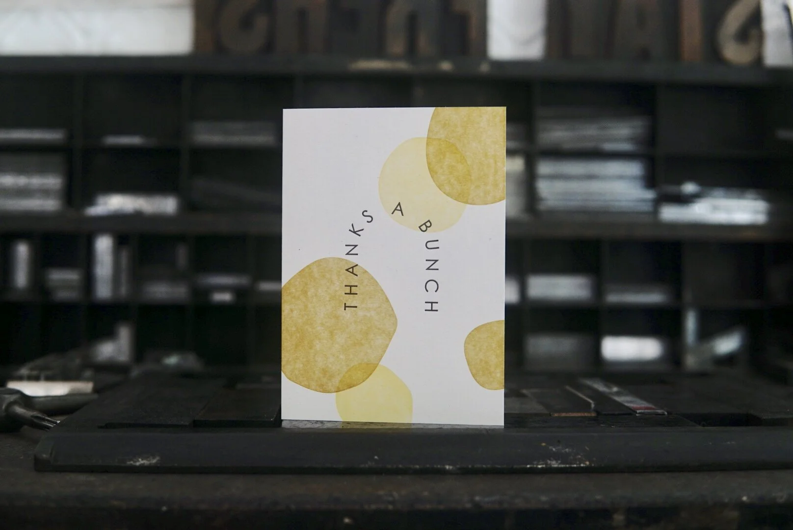 "Thanks A Bunch" Blob Letterpress Greeting Card