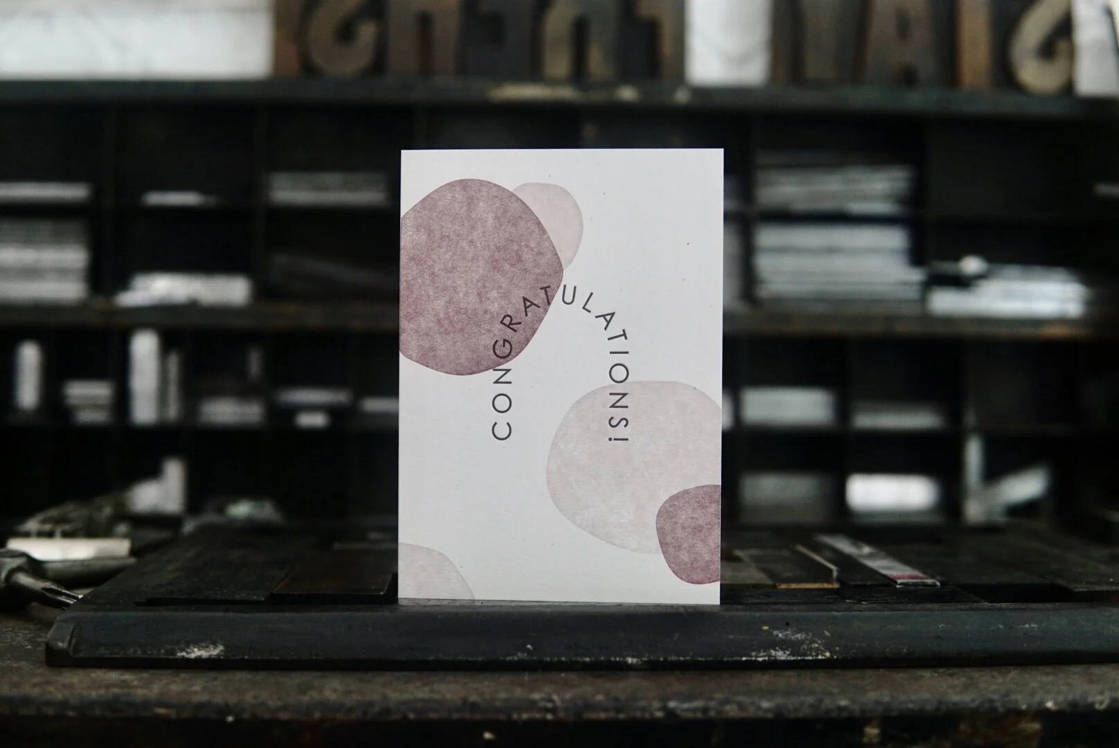"Congratulations!" Blob Letterpress Greeting Card