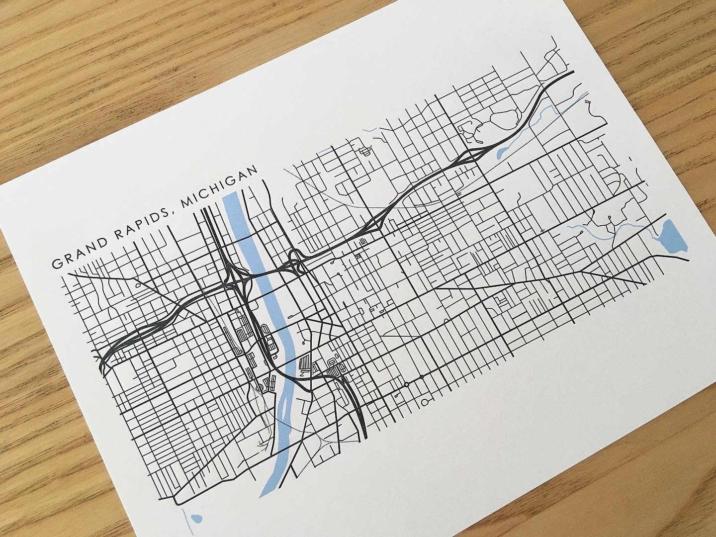 Grand Rapids Letterpress Map